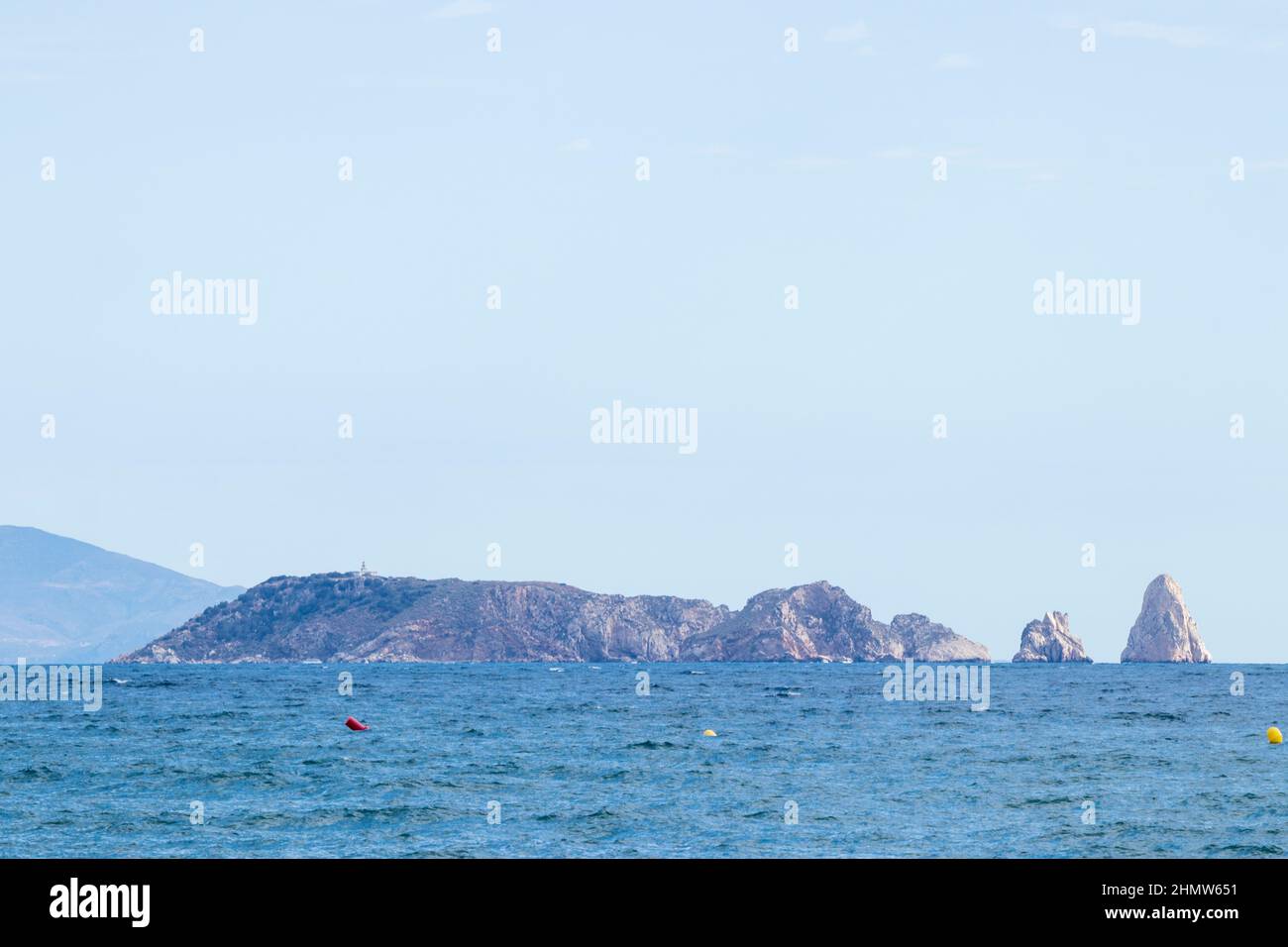 medas islands from the beach of pals in the mediterranean sea a summer day Stock Photo