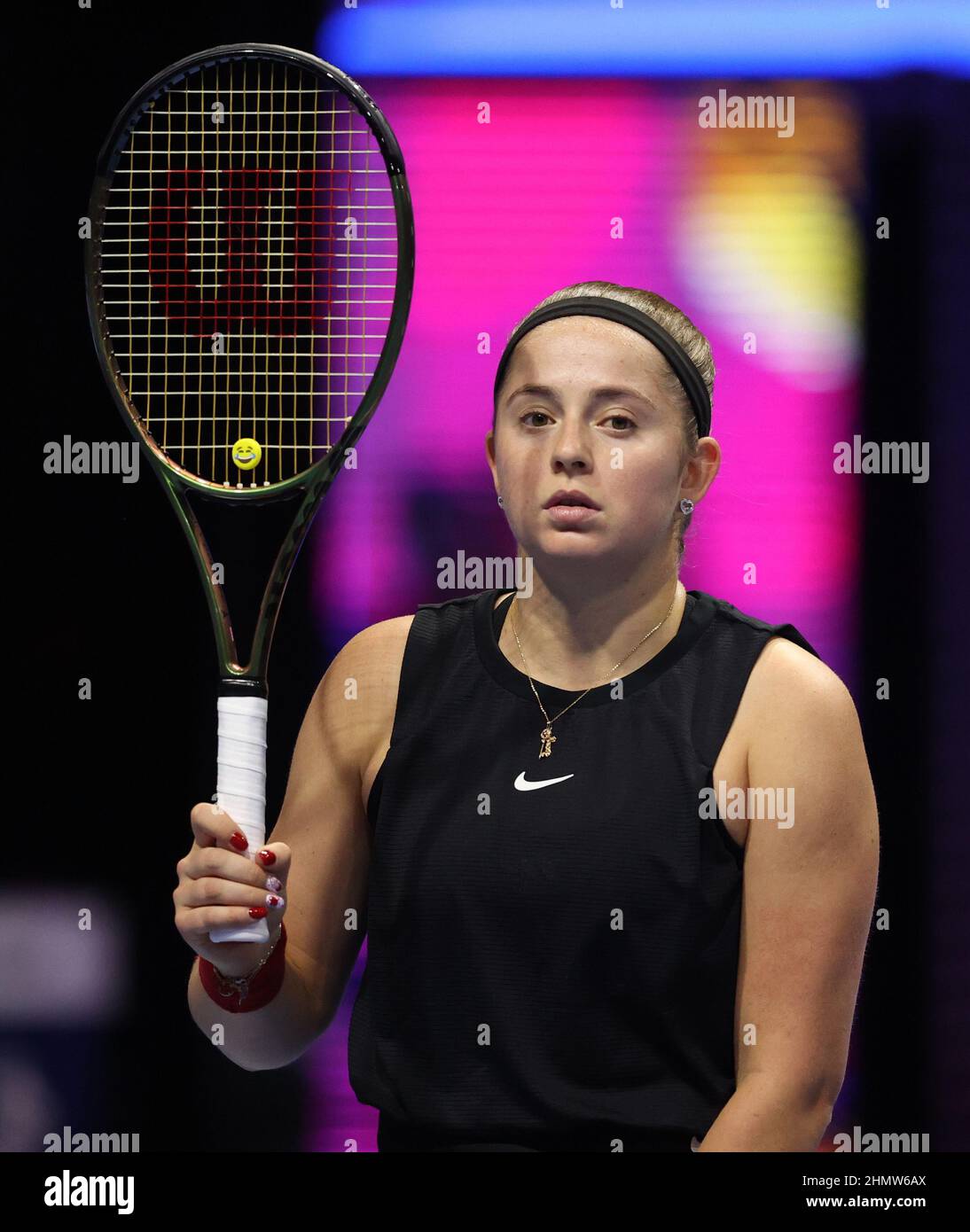 Tennis - WTA 500 - Saint Petersburg Ladies Trophy - Sibur Arena, Saint  Petersburg, Russia - February 12, 2022 Latvia's Jelena Ostapenko reacts  during her semi final match against Estonia's Anett Kontaveit REUTERS/Anton  Vaganov Stock Photo - Alamy