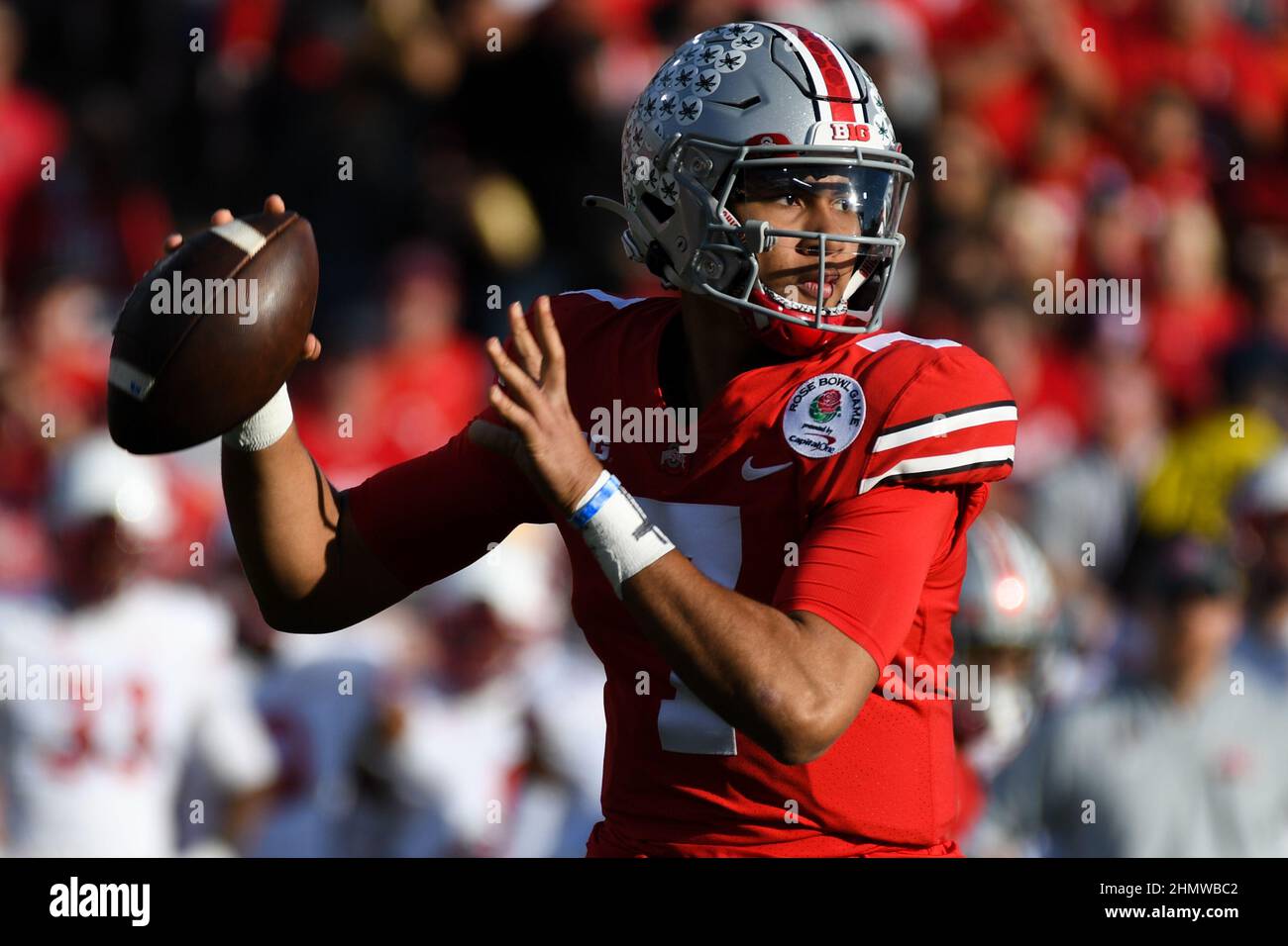 Ohio State Buckeyes quarterback C.J. Stroud (7) throws the ball during