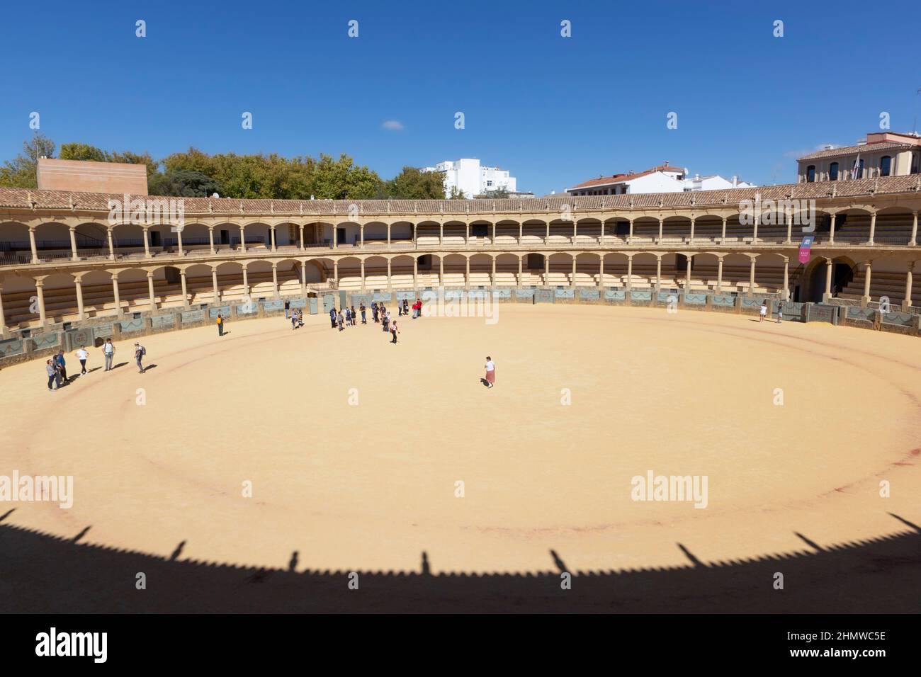 Ronda, Malaga Province, Andalusia, Spain.  Interior of the bullring. Stock Photo