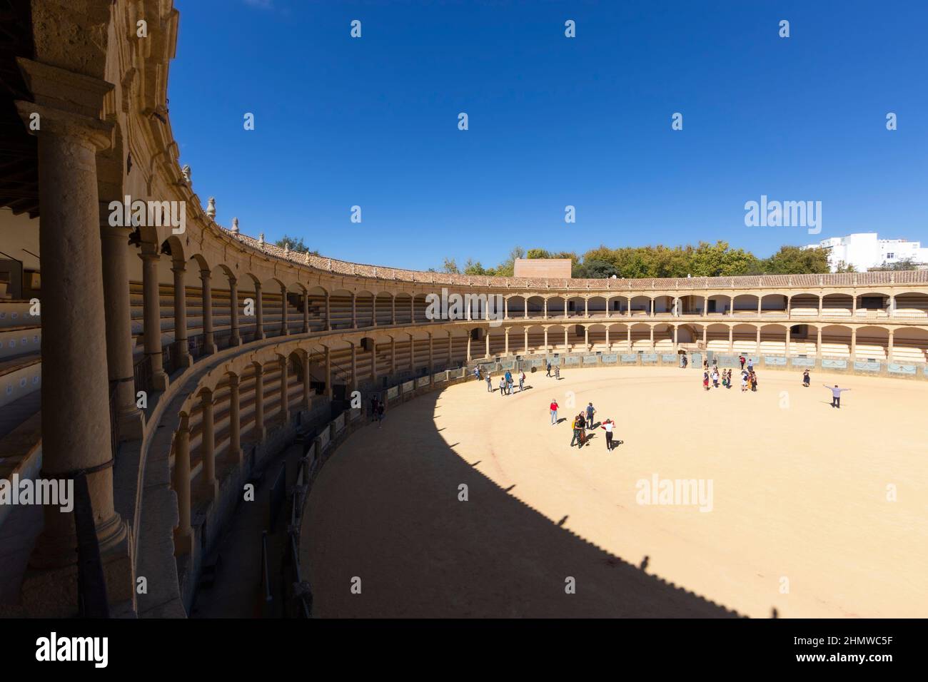 Ronda, Malaga Province, Andalusia, Spain.  Interior of the bullring. Stock Photo