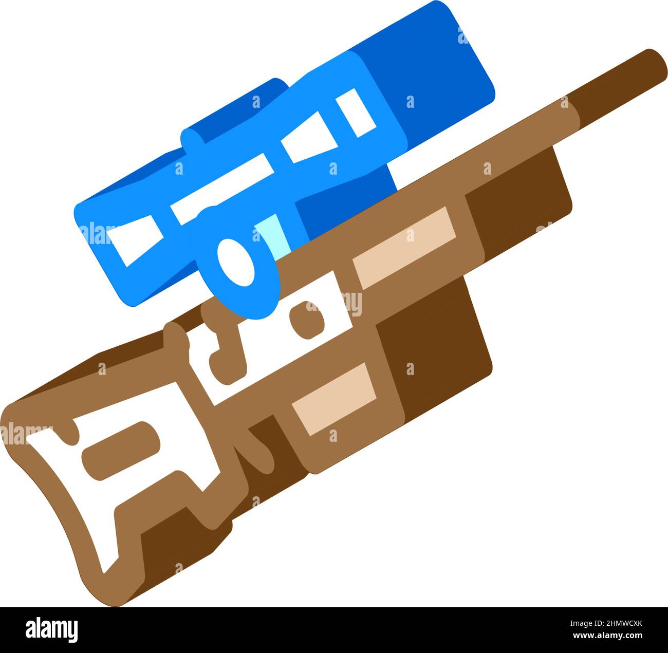 sniper rifle isometric icon vector illustration Stock Vector Image ...