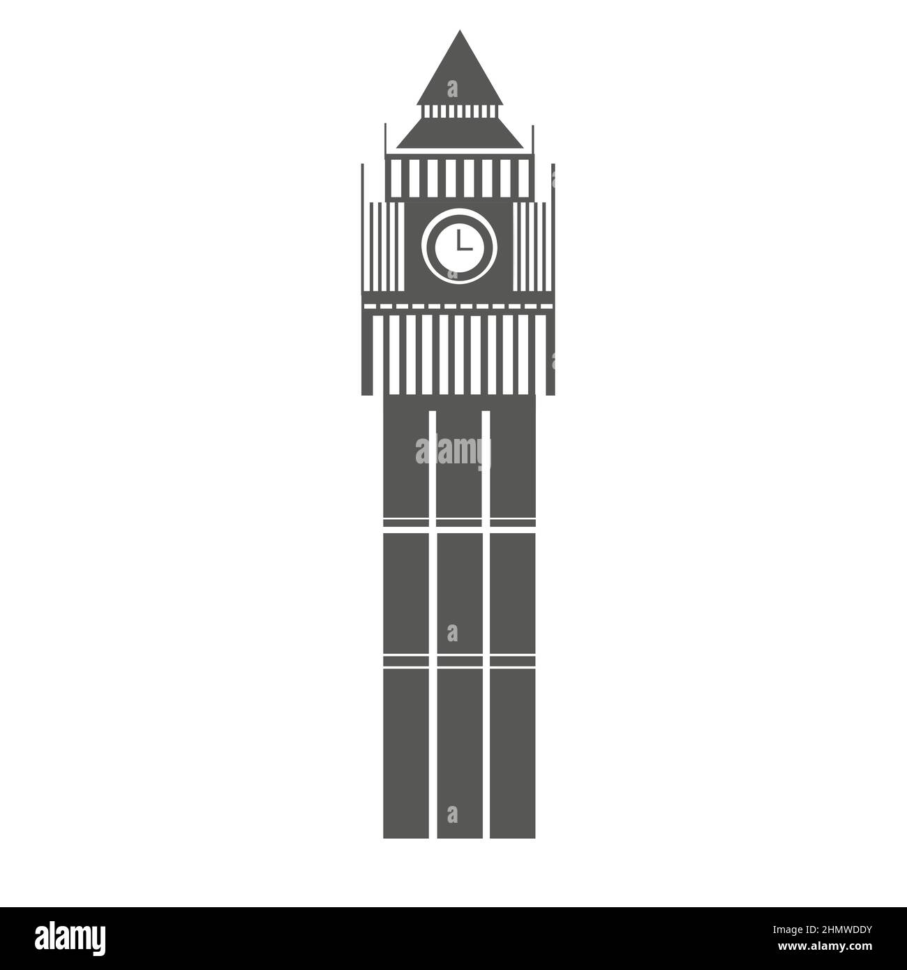 Big ben london - grey simple vector icon Stock Vector