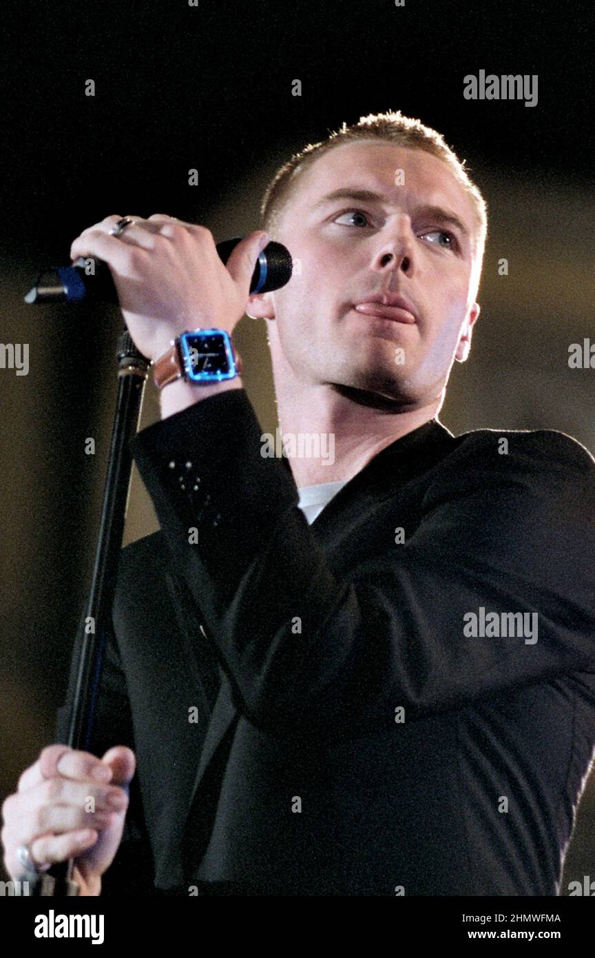 Napoli Italy 2002-05-28  : Ronan Keating in concert during the musical event 'Festivalbar 2002” Stock Photo