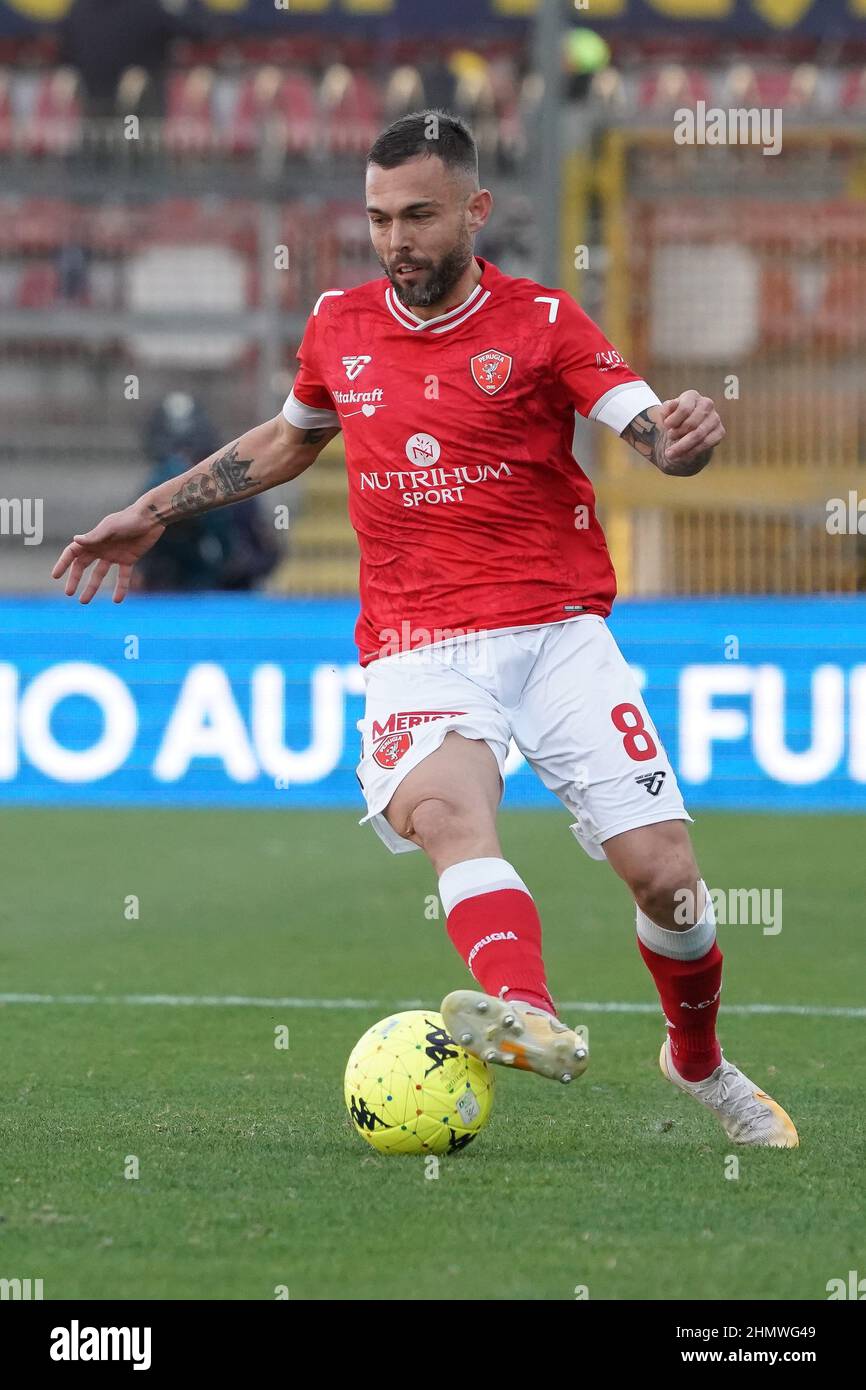 Stadio Renato Curi, Perugia, Italy, February 12, 2022, burrai salvatore  (n.8 perugia calcio) during AC Perugia vs Frosinone Calcio - Italian soccer  Serie B match Stock Photo - Alamy