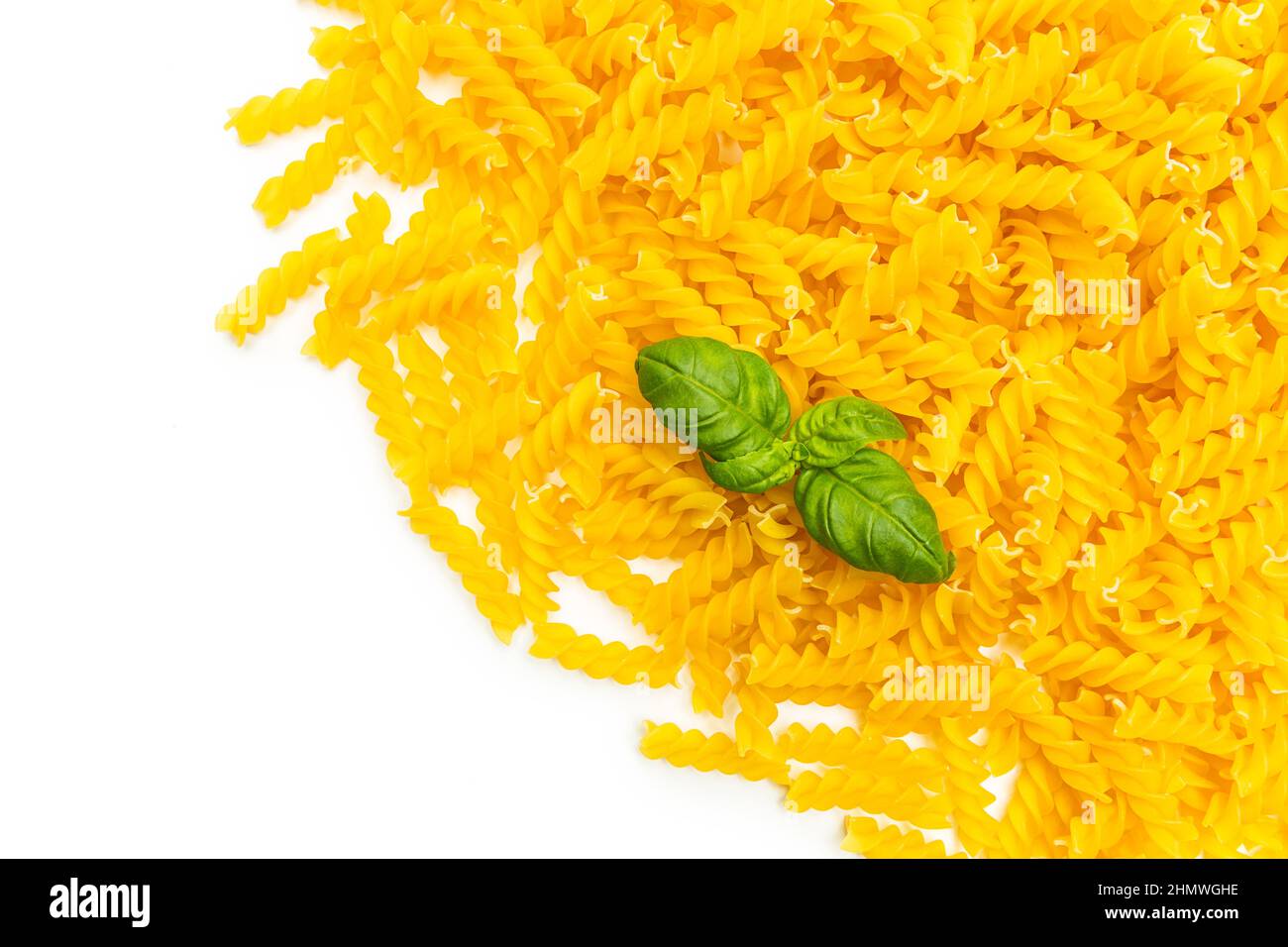 fusilli (spiral pasta) with basil Stock Photo Alamy