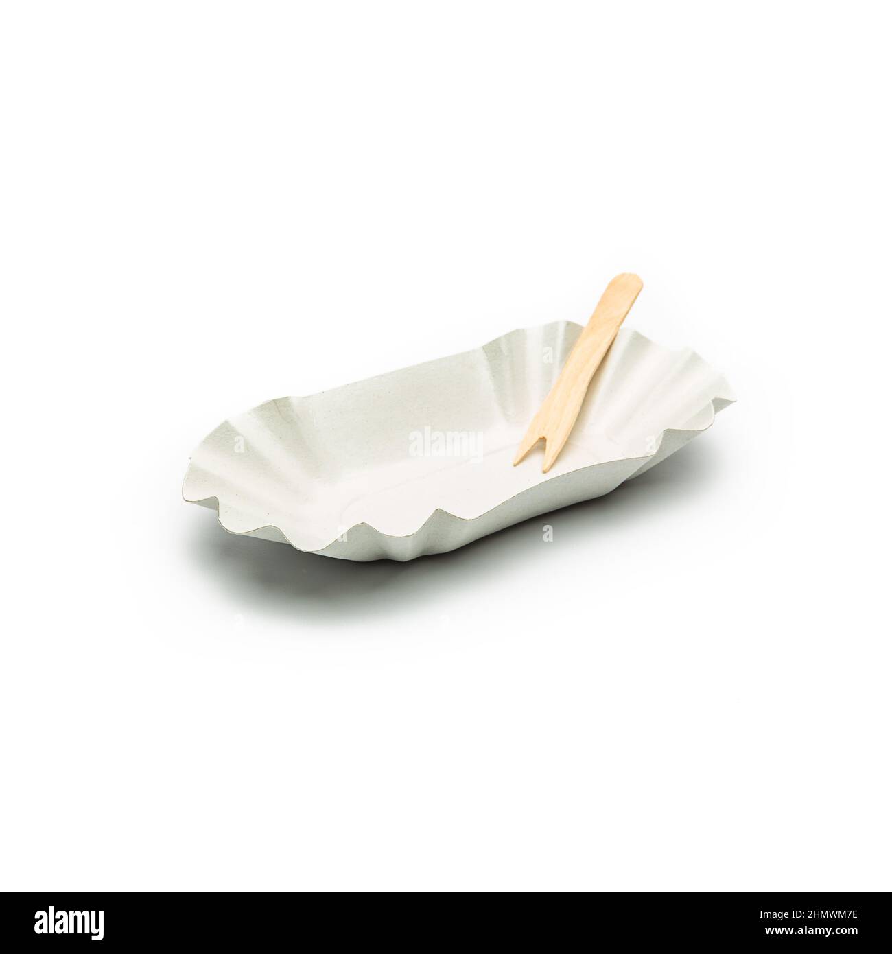 Fries Shell A fries shell with wooden fork Stock Photo - Alamy