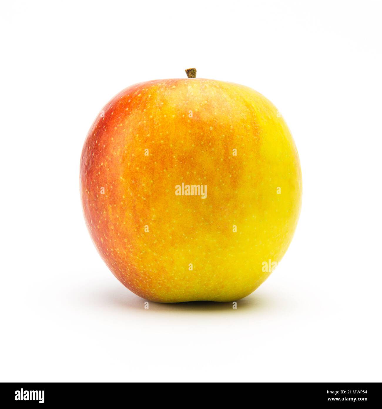 red yellow apple on white Stock Photo