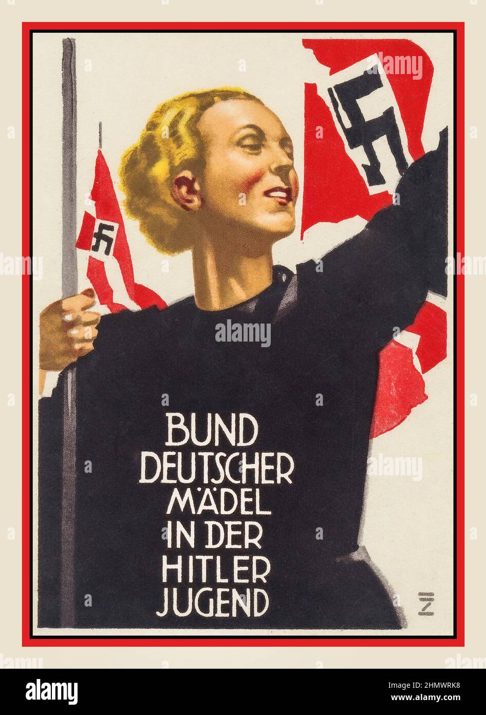Hitler Youth Jugend 1930s Nazi Propaganda 'League of German Girls in the Hitler Youth' 'Bund Deutscher Mädel In Der Hitler Jugend' Stock Photo