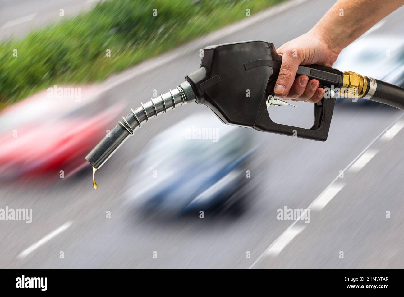 Recharge gas EcoFriendly at highway Stock Photo Alamy