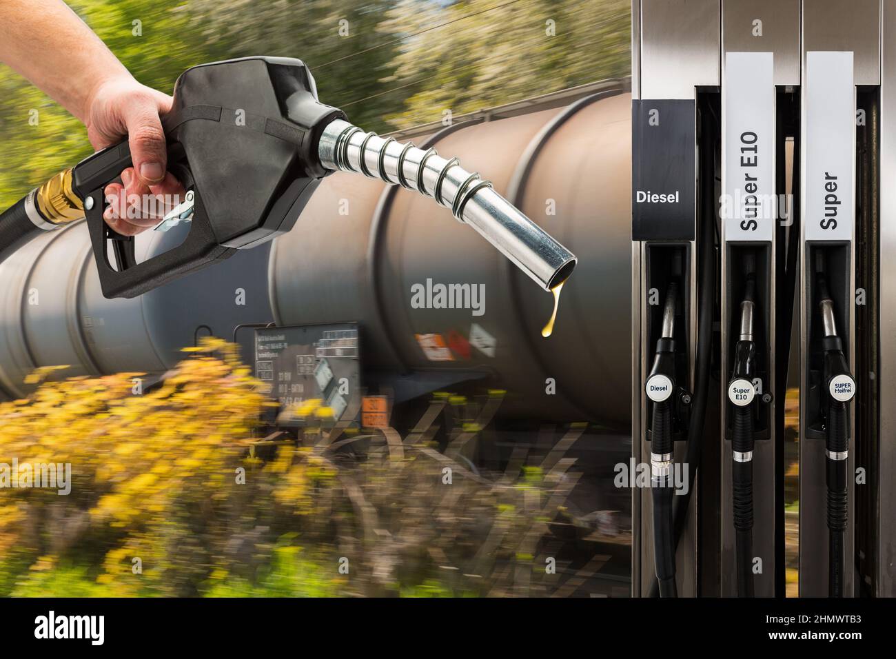 Recharge gas EcoFriendly from train Stock Photo Alamy