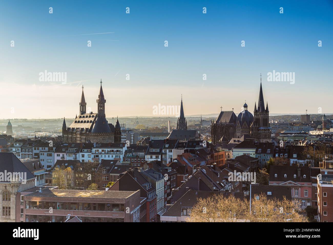 Aachen city in the morning Stock Photo