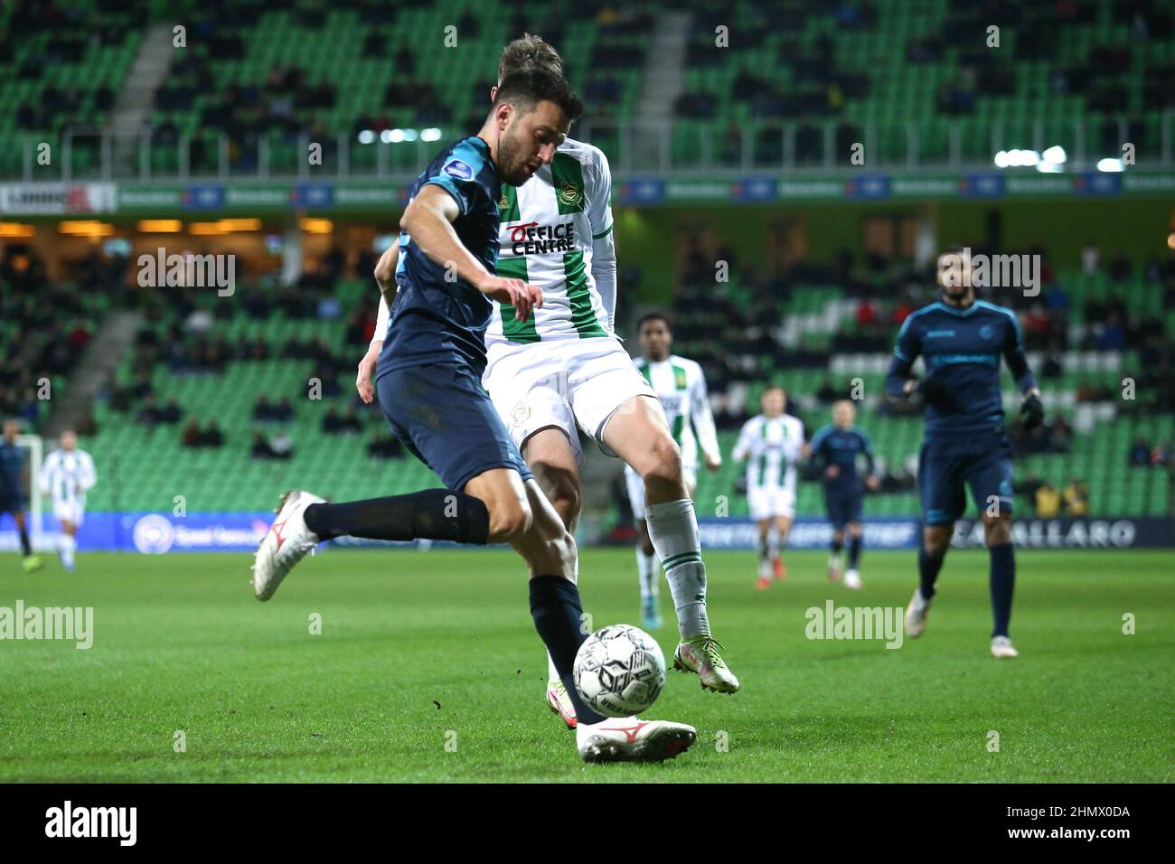 GRONINGEN, NETHERLANDS - FEBRUARY 12: Andreas Samaris of Fortuna Sittard during the Dutch Eredivisie match between FC Groningen and Fortuna Sittard at Euroborg on February 12, 2022 in Groningen, Netherlands (Photo by Pieter van der Woude/Orange Pictures) Stock Photo