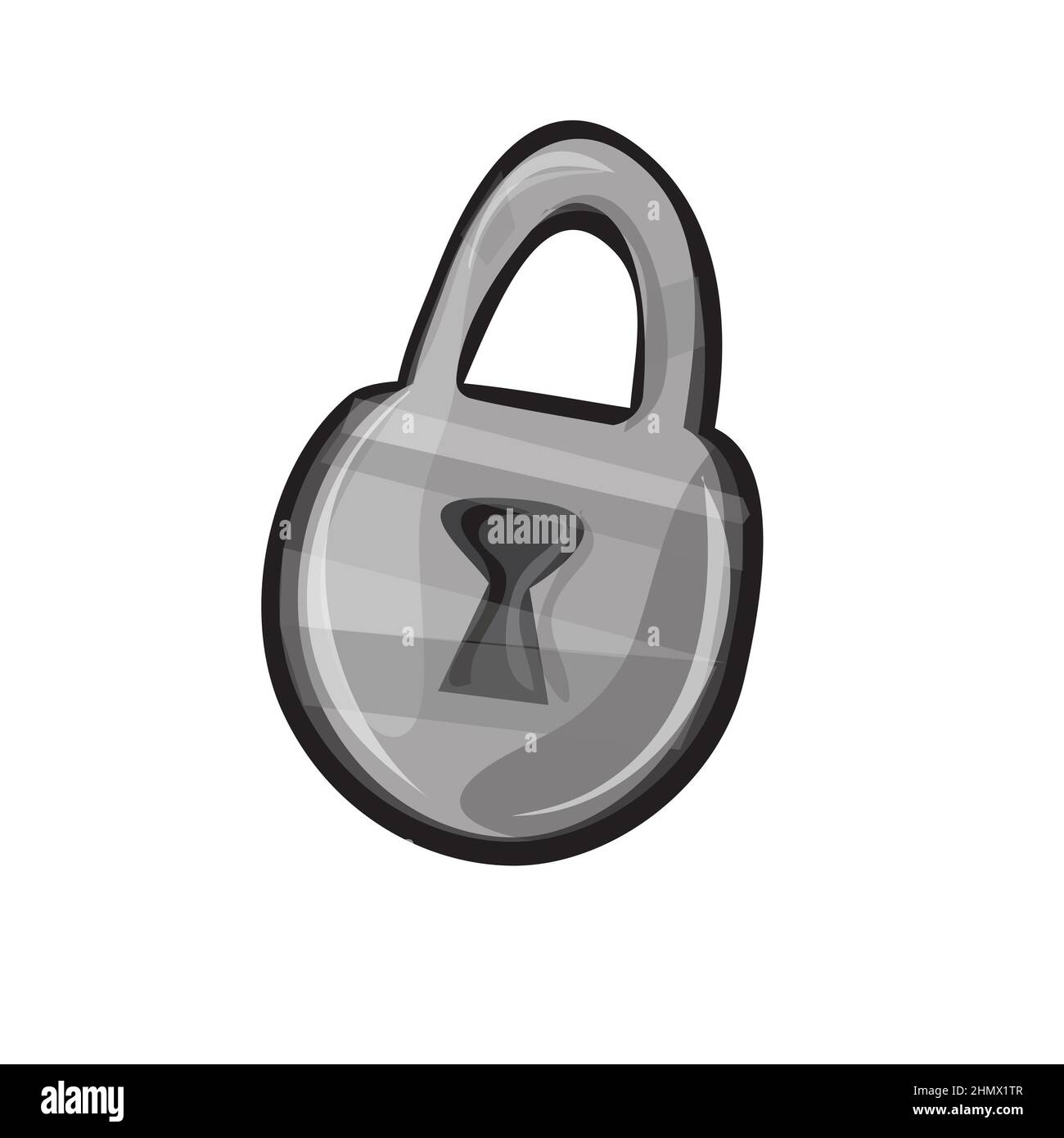Game icon of padlock in cartoon style. Bright design for app user