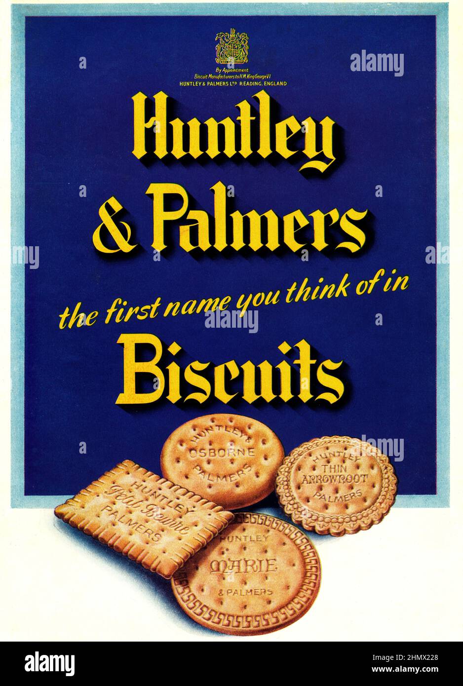A vintage advert for Huntley & Palmers biscuits Stock Photo