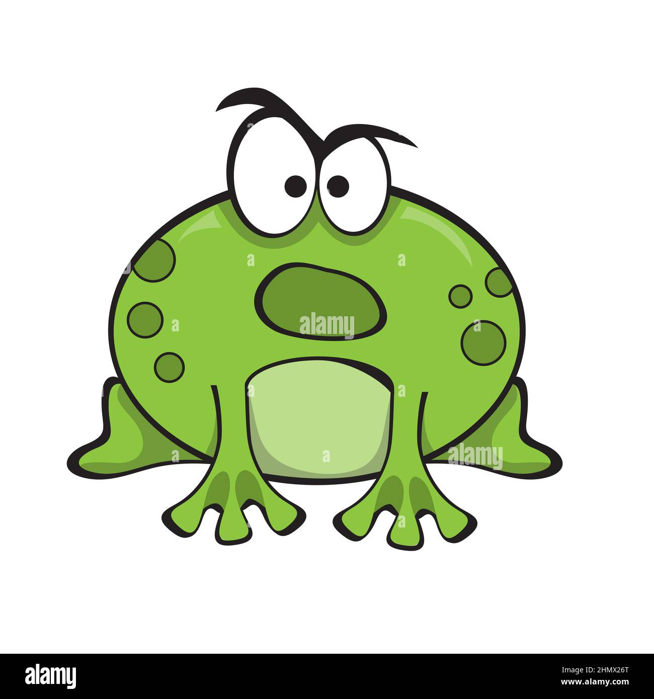 A cartoon illustration of a frog looking angry and screams. Emotional ...