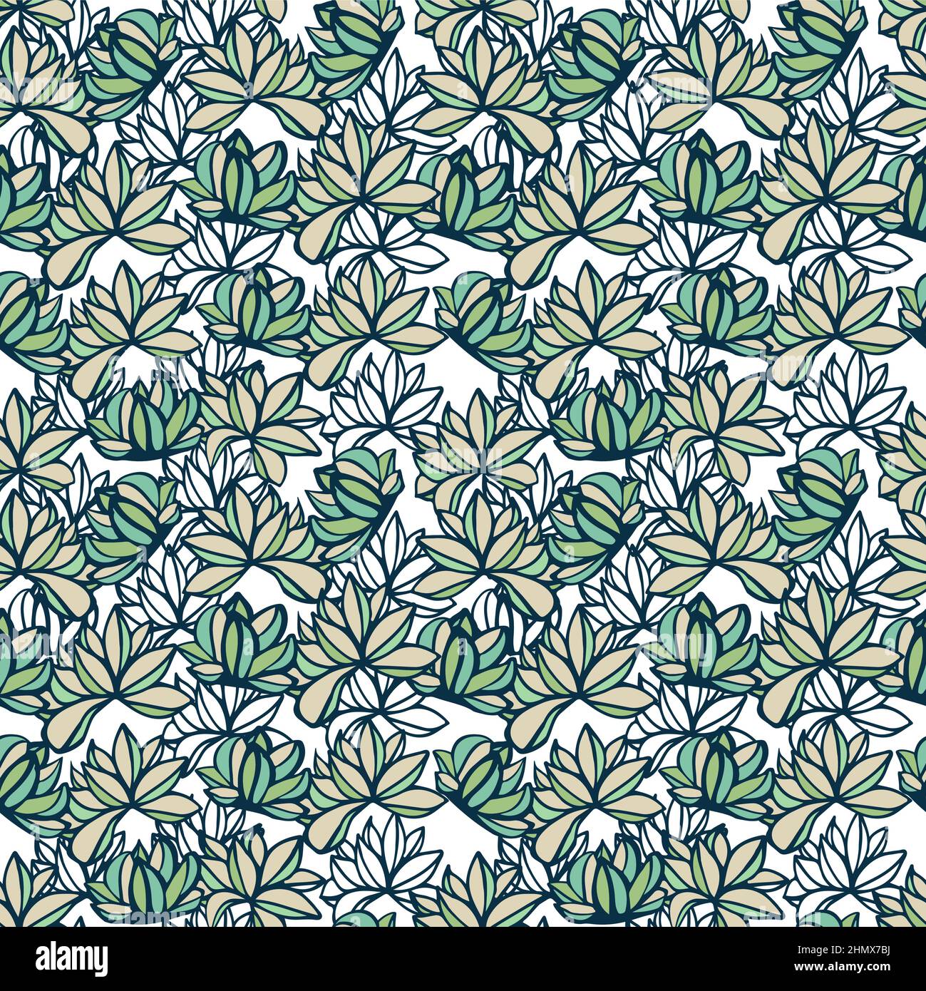 Cactus pastel color seamlees pattern, summer background Stock Vector