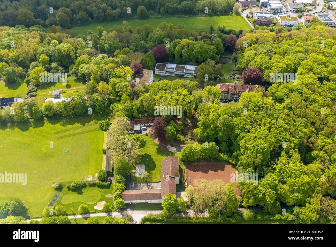 Aerial view, Bildungszentrum Herdecke, Ostende, Herdecke, Ruhr area, North Rhine-Westphalia, Germany, DE, Europe, aerial view, aerial photography, aer Stock Photo