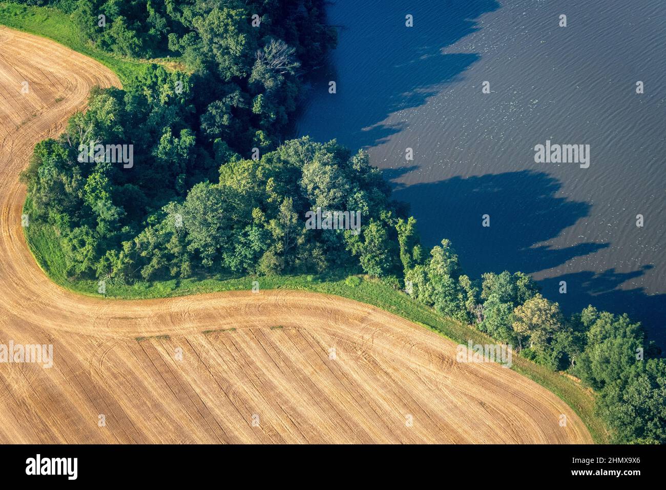 Aerial of farmland along the Eastern Shore of Maryland Stock Photo Alamy