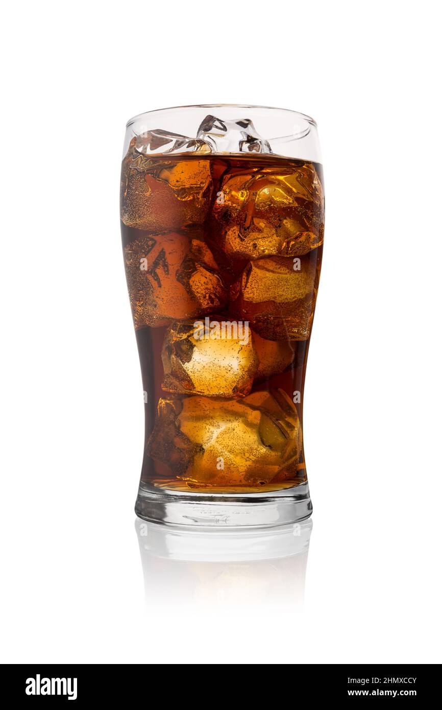 glass of cola drink with ice Stock Photo Alamy