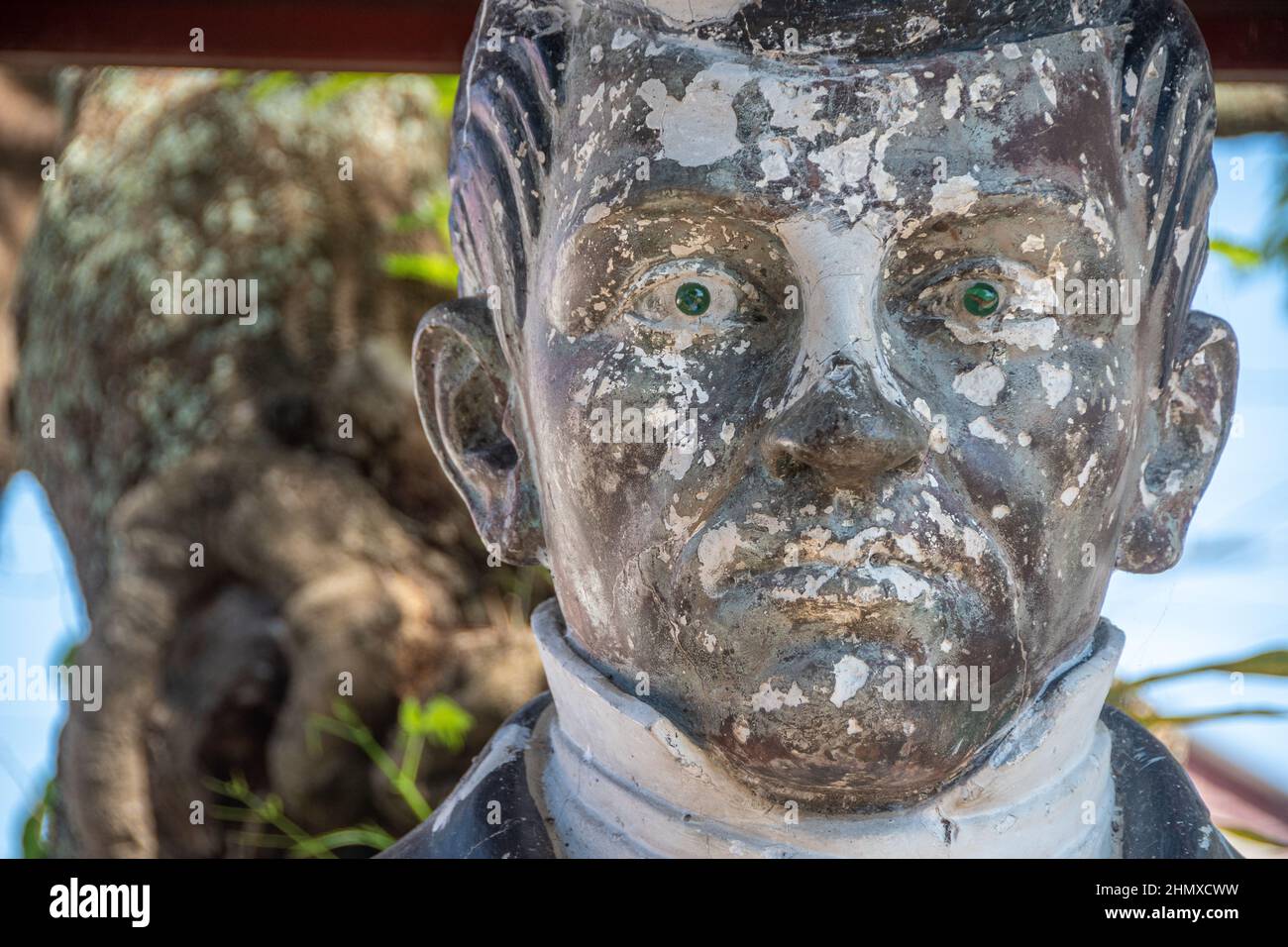 Statue in Flores Guatemala Stock Photo Alamy