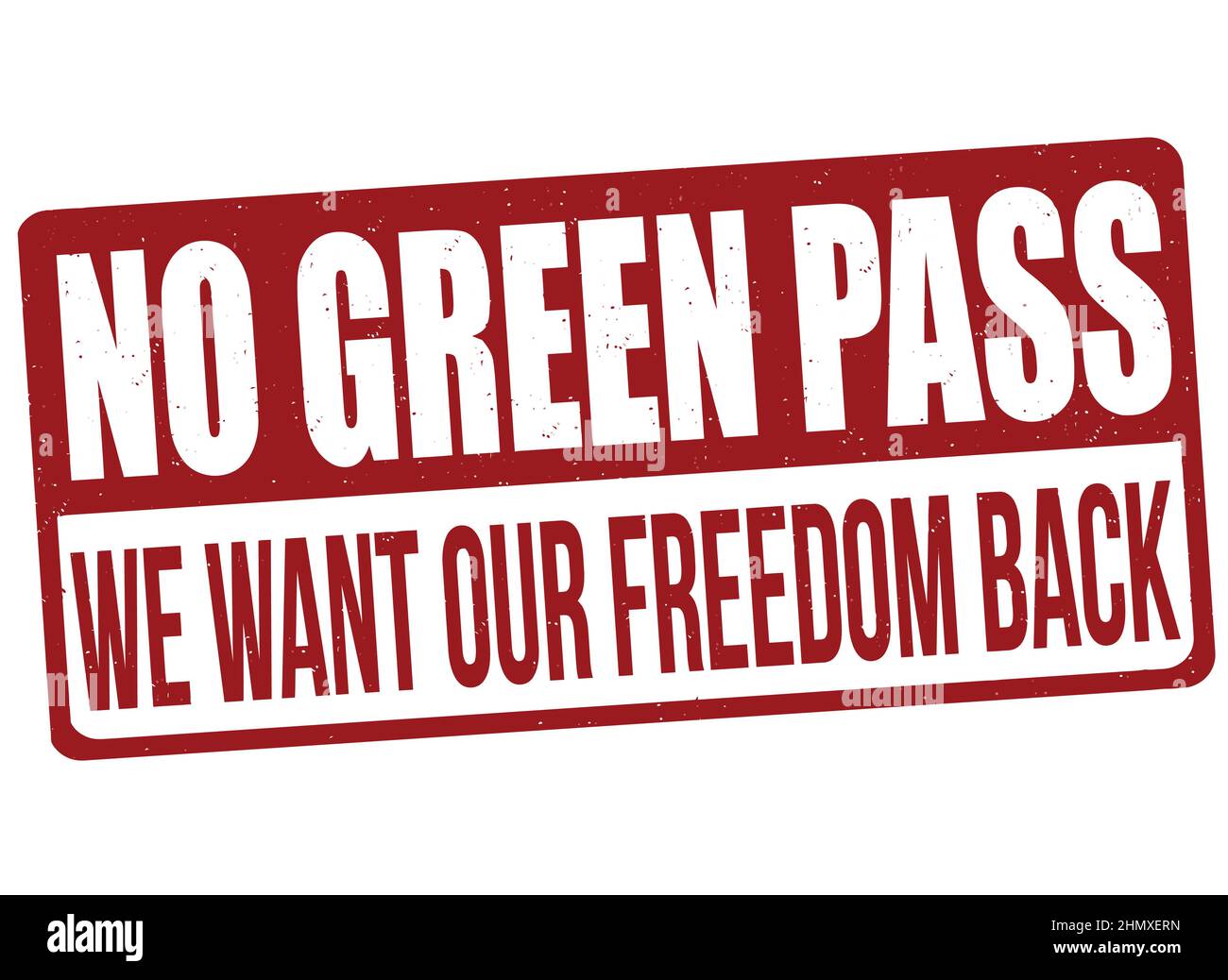 No green pass. We want our freedom back grunge rubber stamp on white background, vector illustration Stock Vector