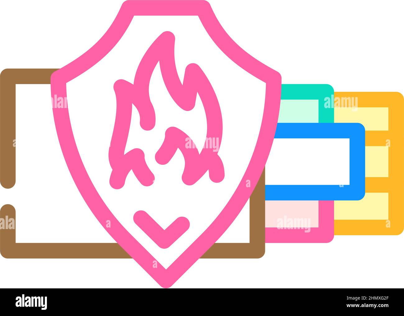 fire resistant cables color icon vector illustration Stock Vector Image ...