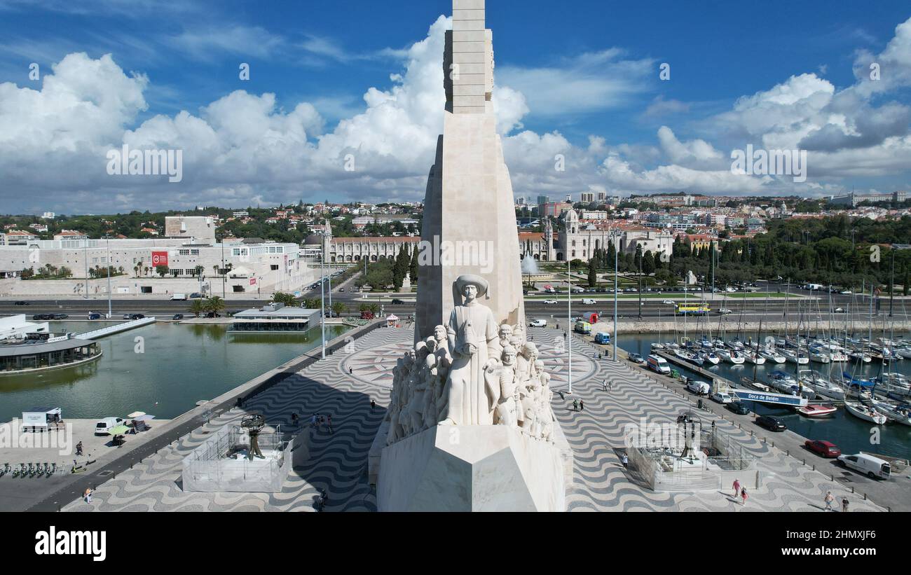 Aerial view of Monument of Discoveries in Belem, Lisbon Stock Photo Alamy