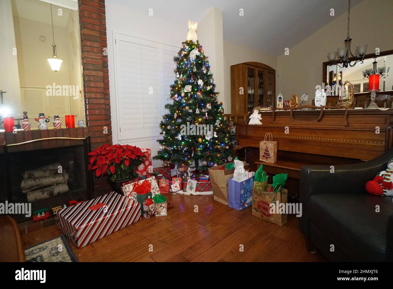 Christmas Tree with Presents Stock Photo