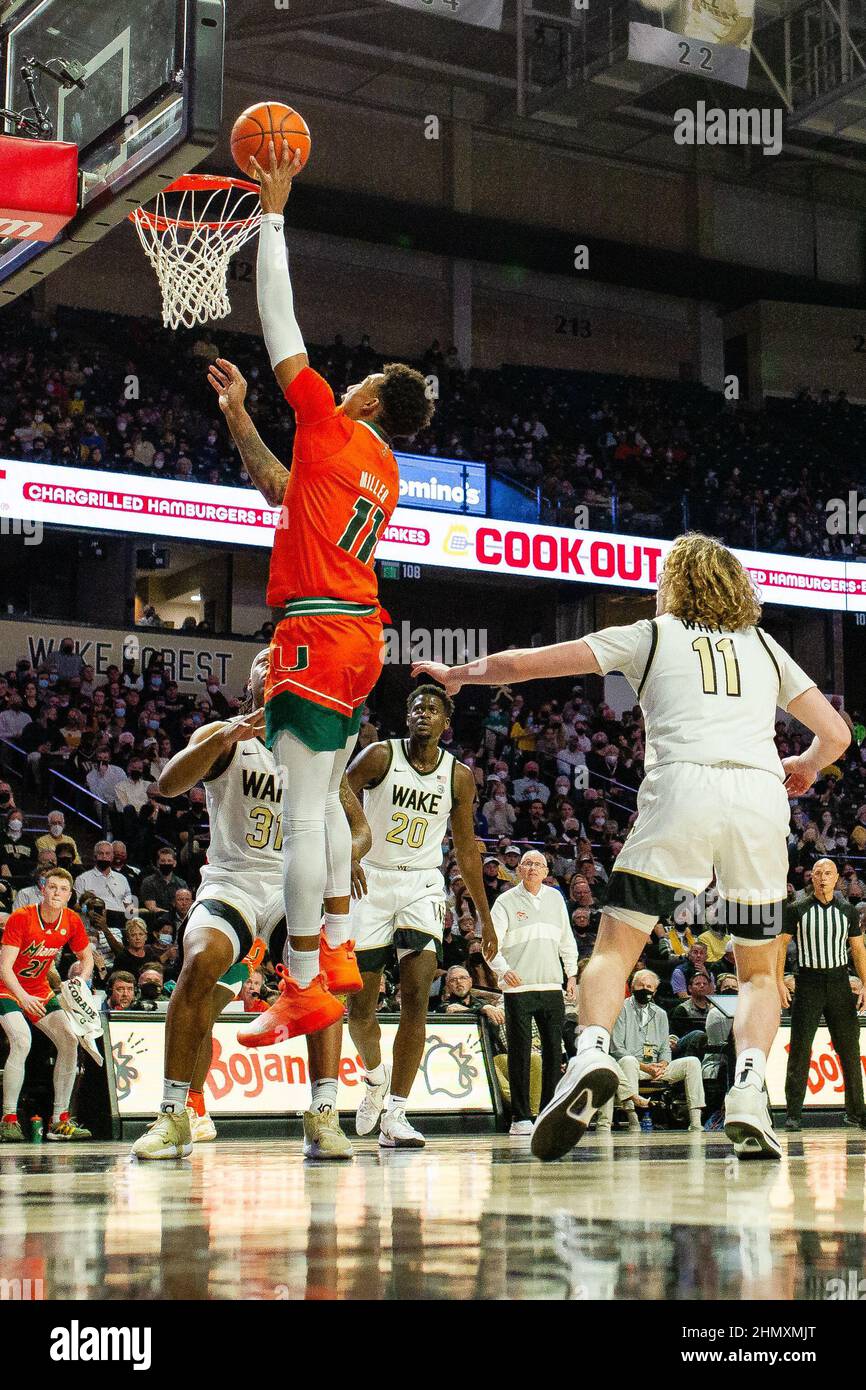 February 12 2022 Miami Fl Hurricanes guard Jordan Miller 11