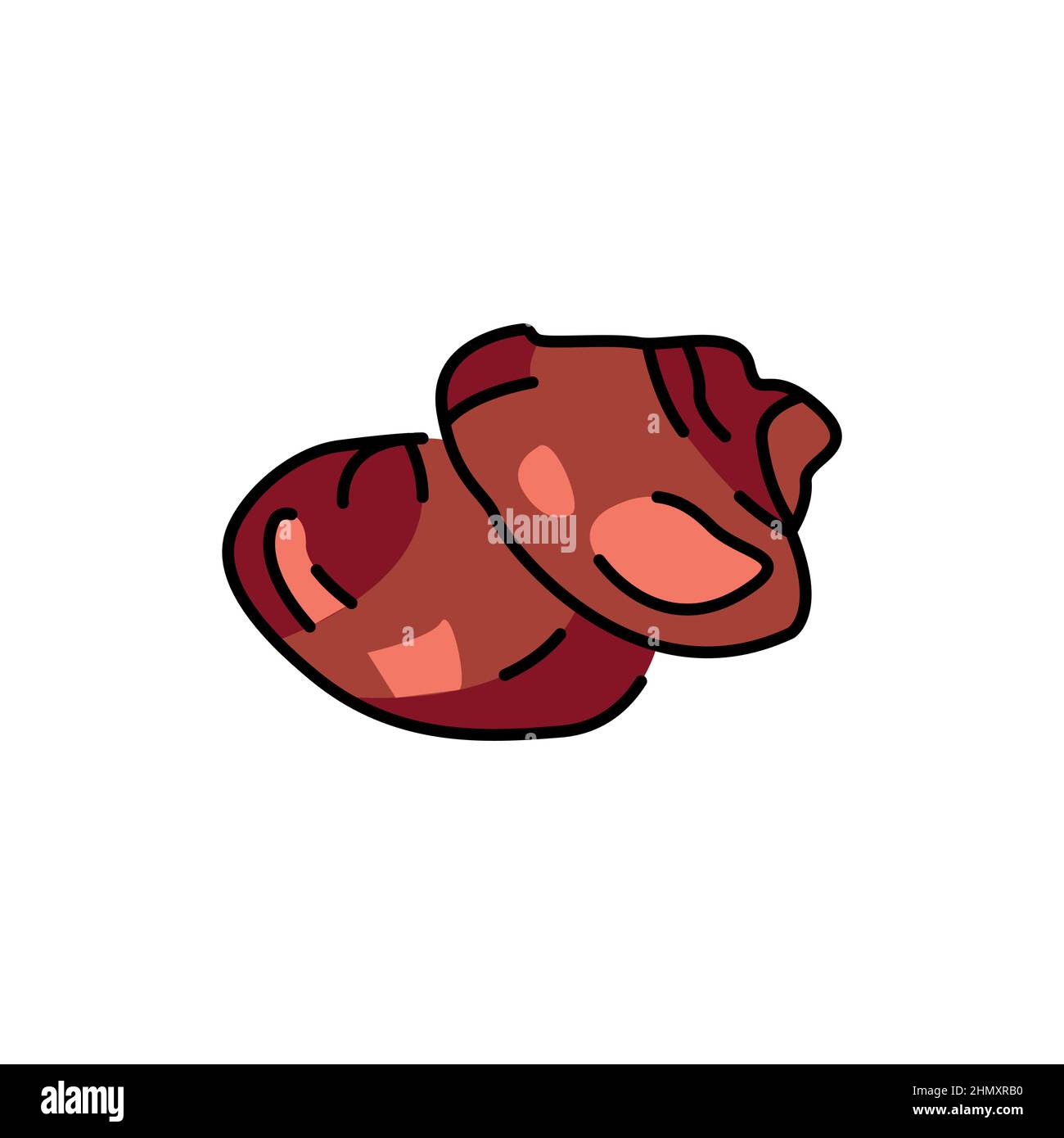 Chicken liver color line icon. Cutting meat. Pictogram for web page ...