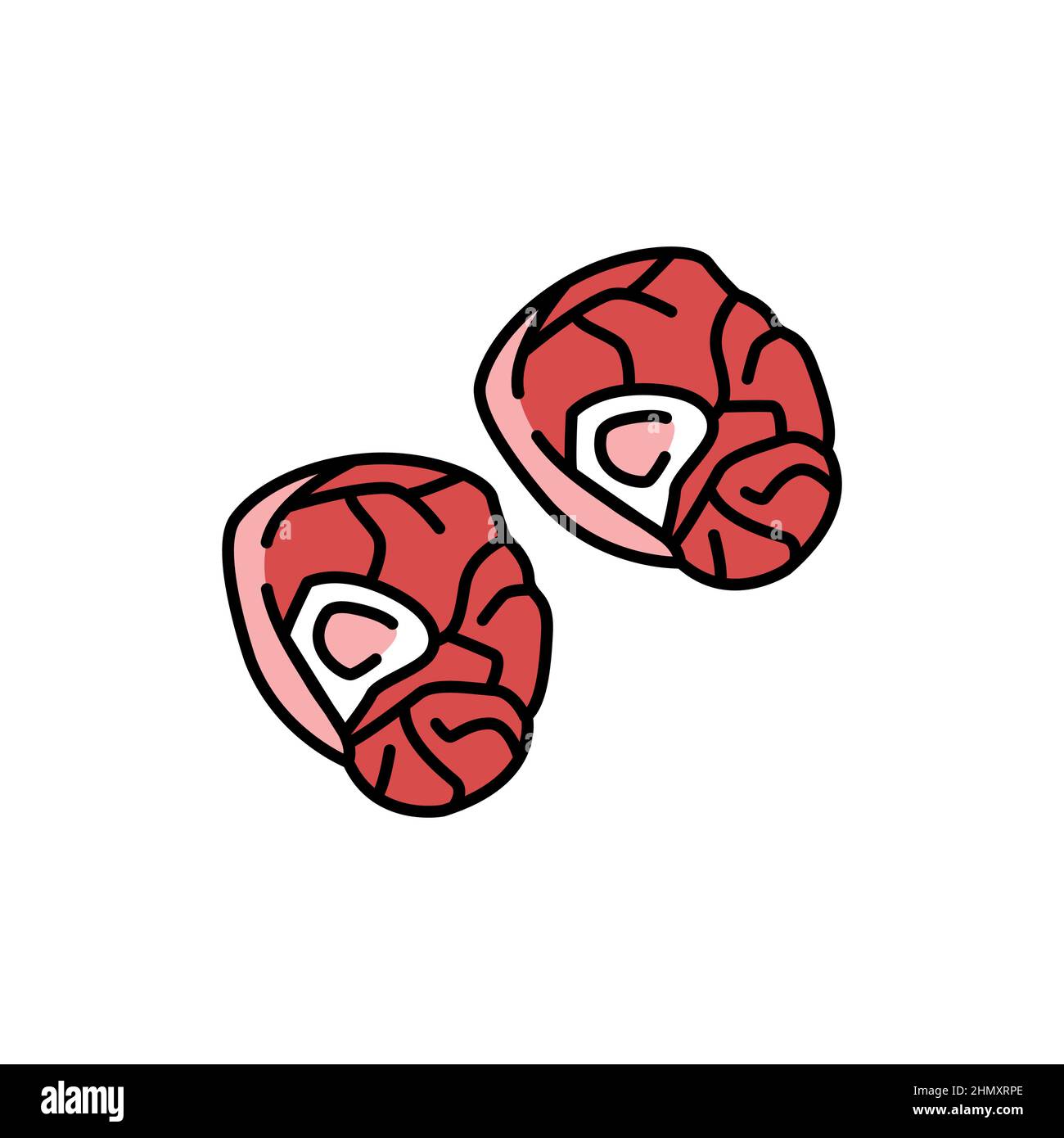 Beef shank color line icon. Cutting meat Stock Vector Image & Art Alamy