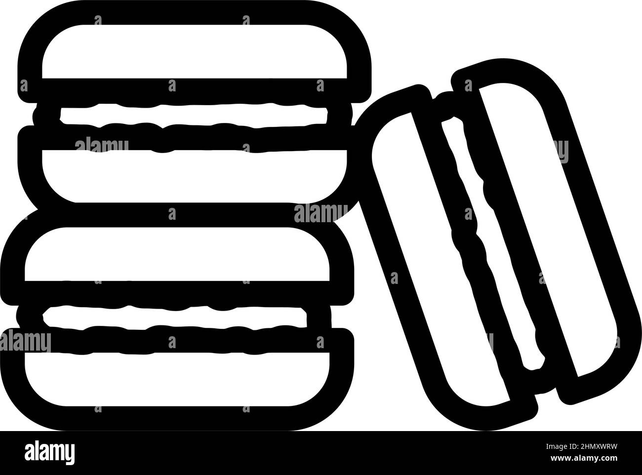 macaron delicious dessert line icon vector illustration Stock Vector ...