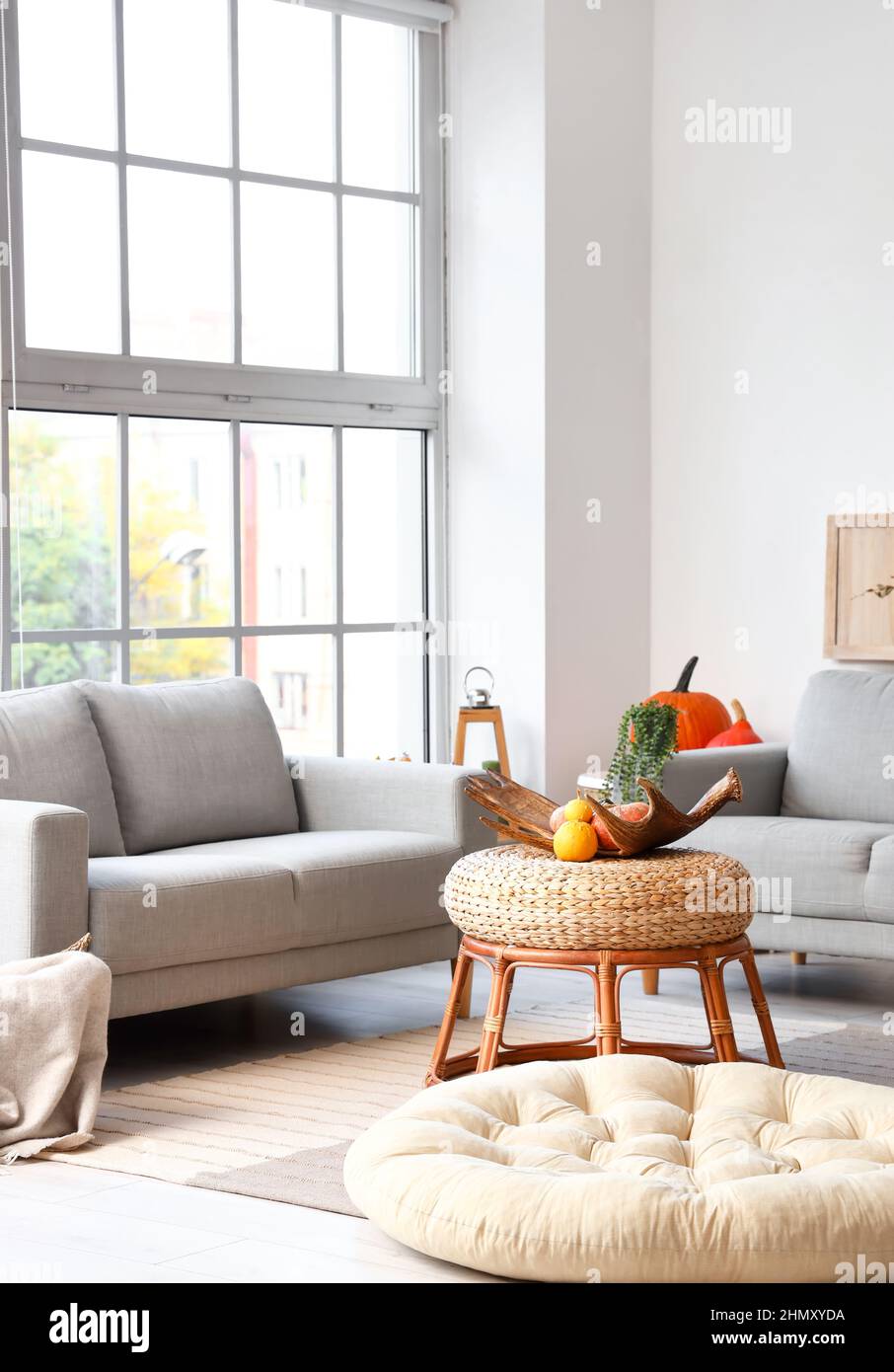 Interior of modern living room with comfortable sofas Stock Photo - Alamy
