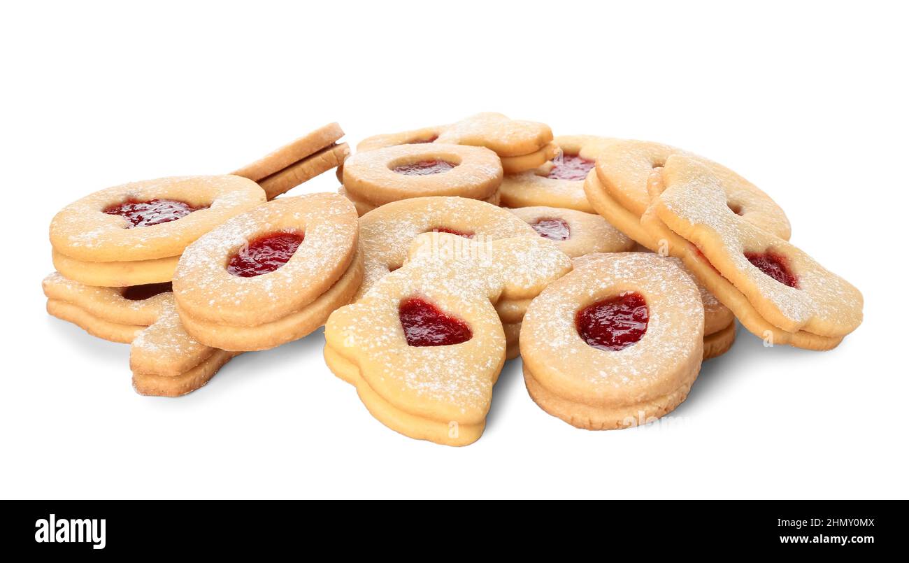 Tasty Easter cookies isolated on white background Stock Photo
