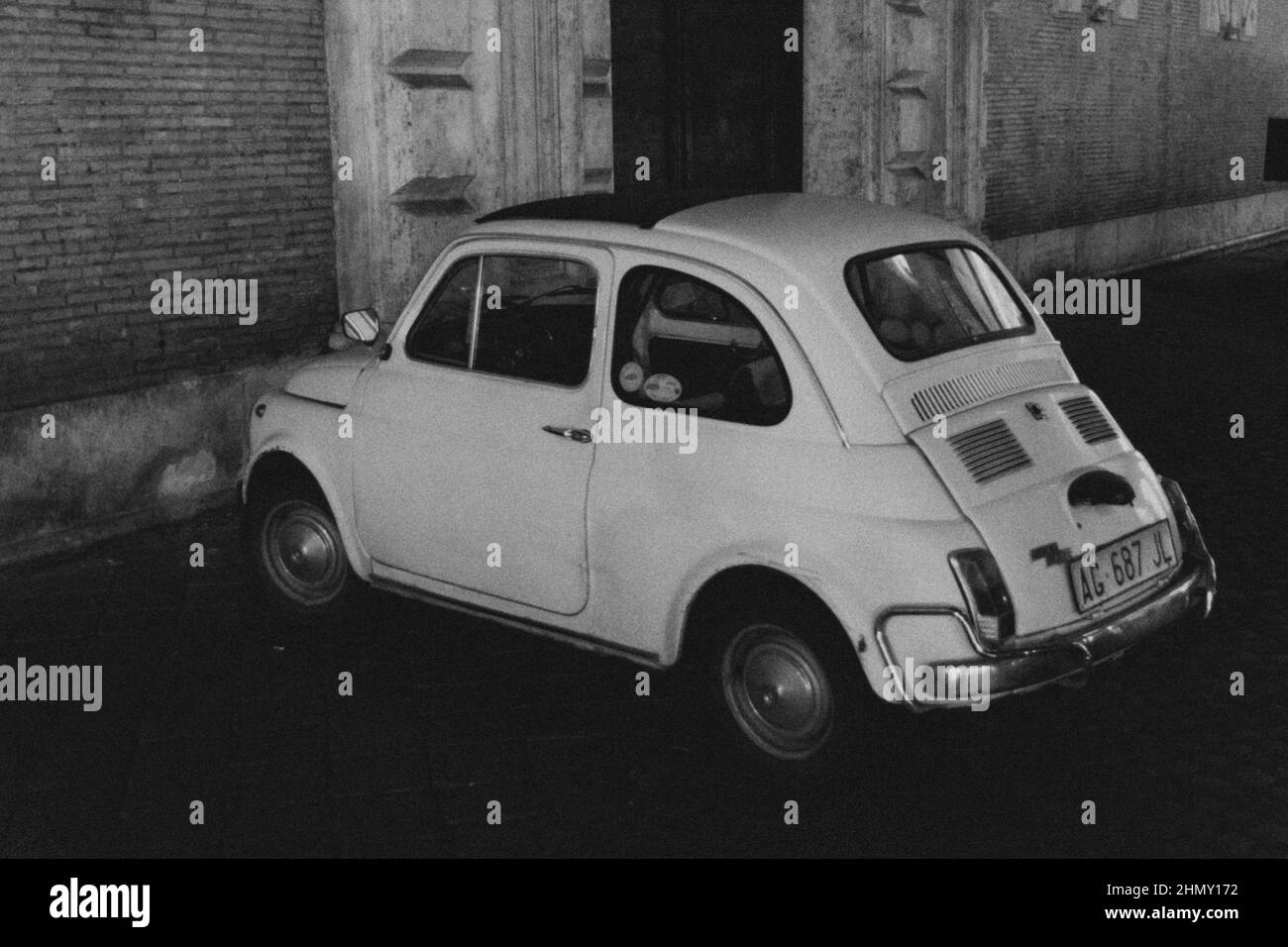 Photo of a classic Italian car, typical Fiat 500 Stock Photo