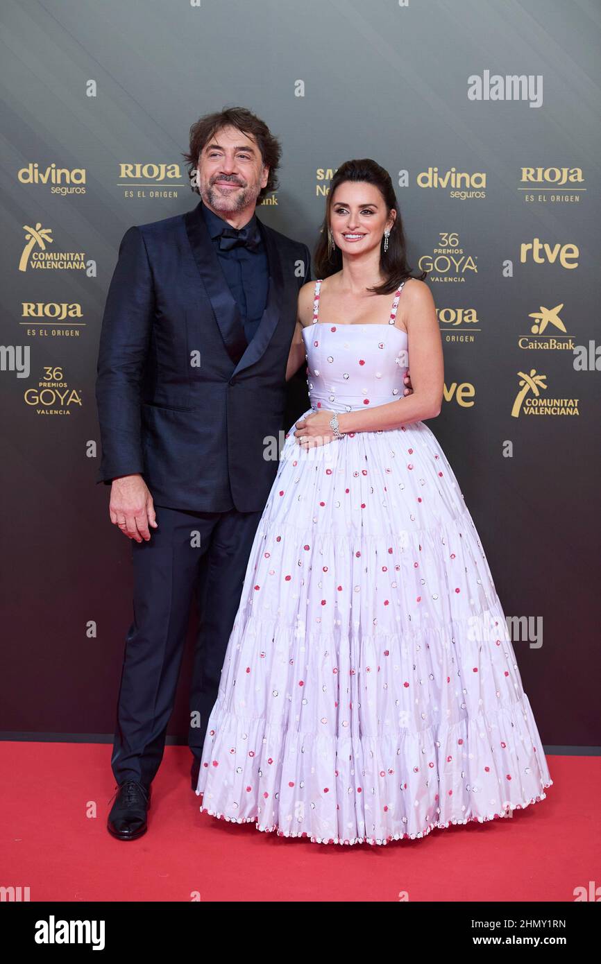 February 12, 2022, Valencia, Spain JAVIER BARDEM and PENELOPE CRUZ on