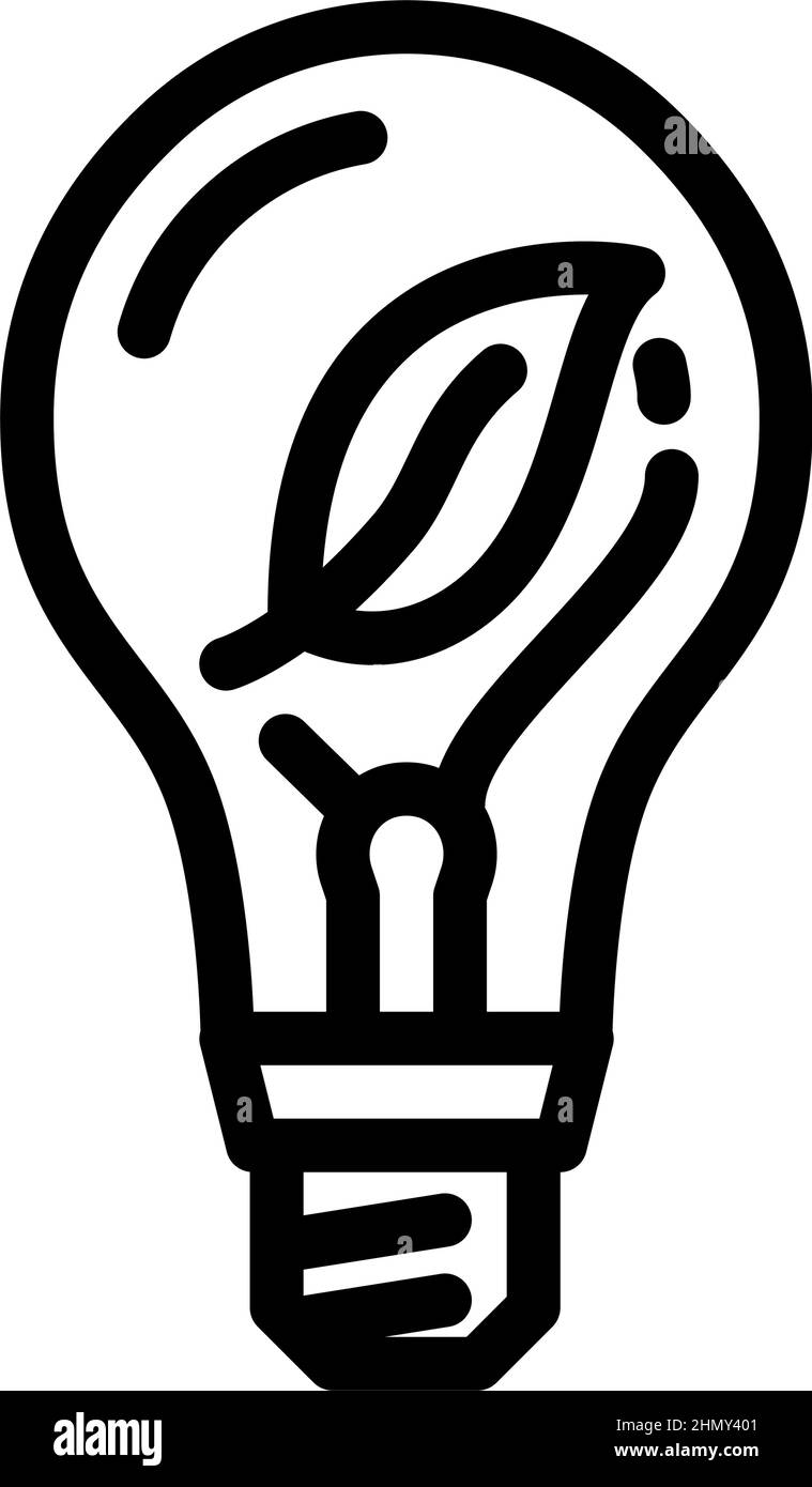 ecology light bulb line icon vector illustration Stock Vector Image ...