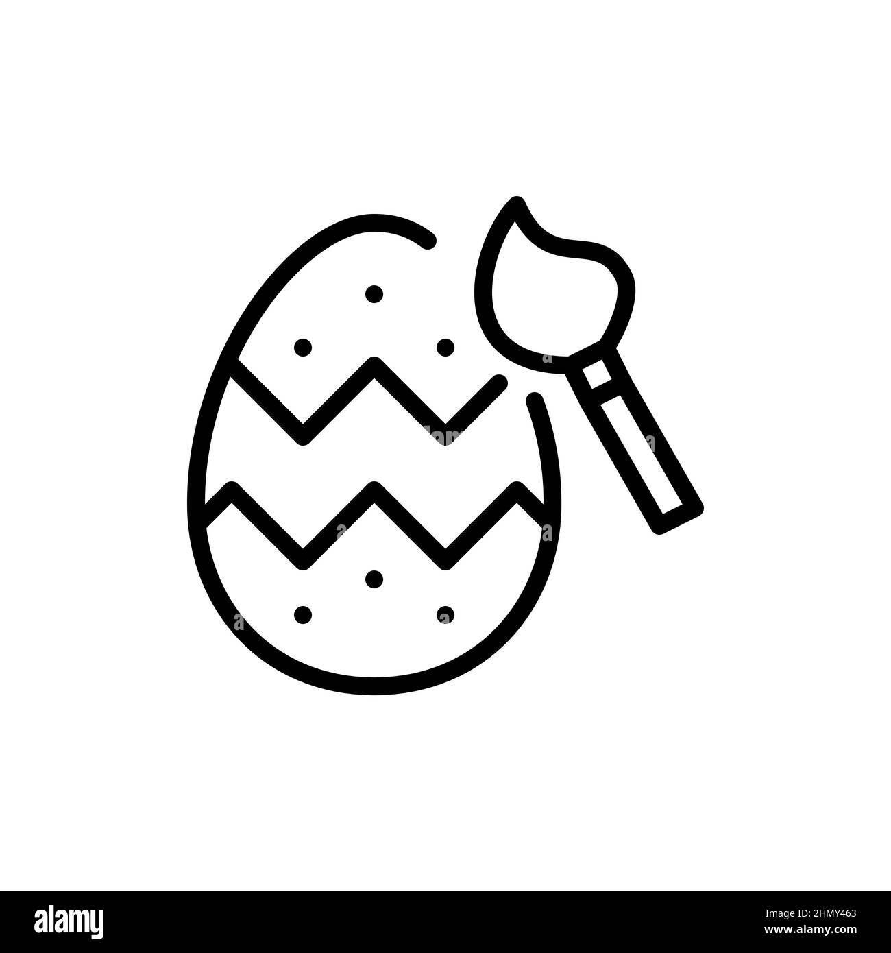 Easter egg dyeing. Pixel perfect, editable stroke icon Stock Vector