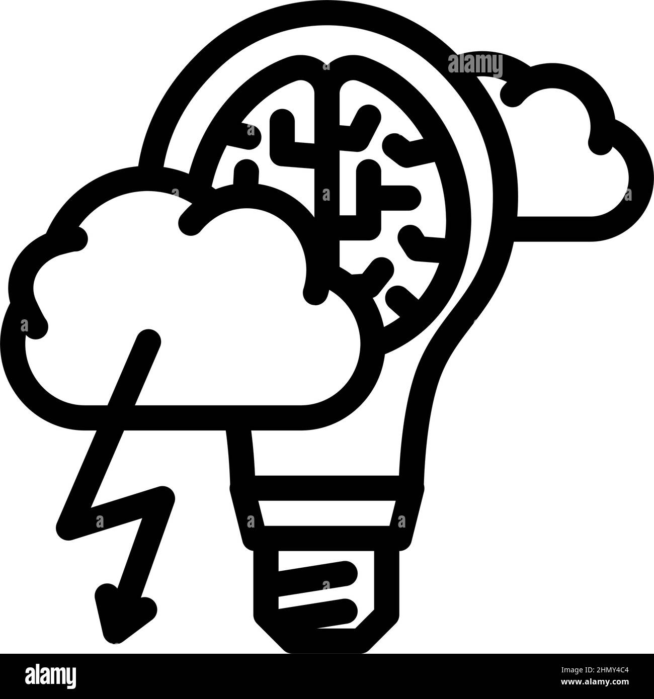 brainstorm light bulb line icon vector illustration Stock Vector Image ...