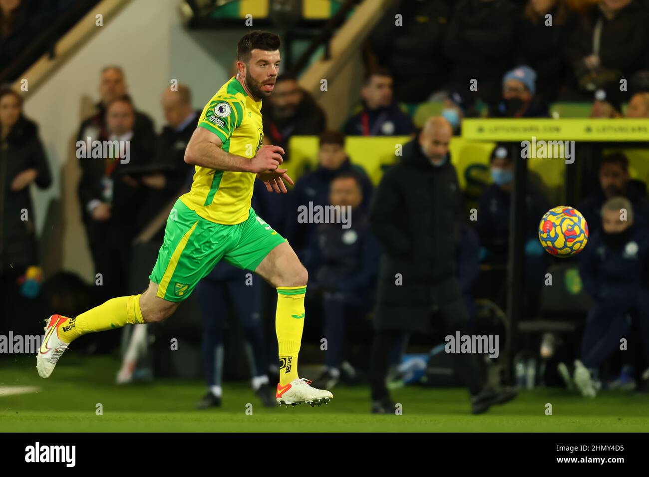 Norwich, UK. 12th February 2022 ; Carrow Road, Norwich, Norforlk, England; Premier League football, Norwich versus Manchester City; Grant Hanley of Norwich City Credit: Action Plus Sports Images/Alamy Live News Stock Photo