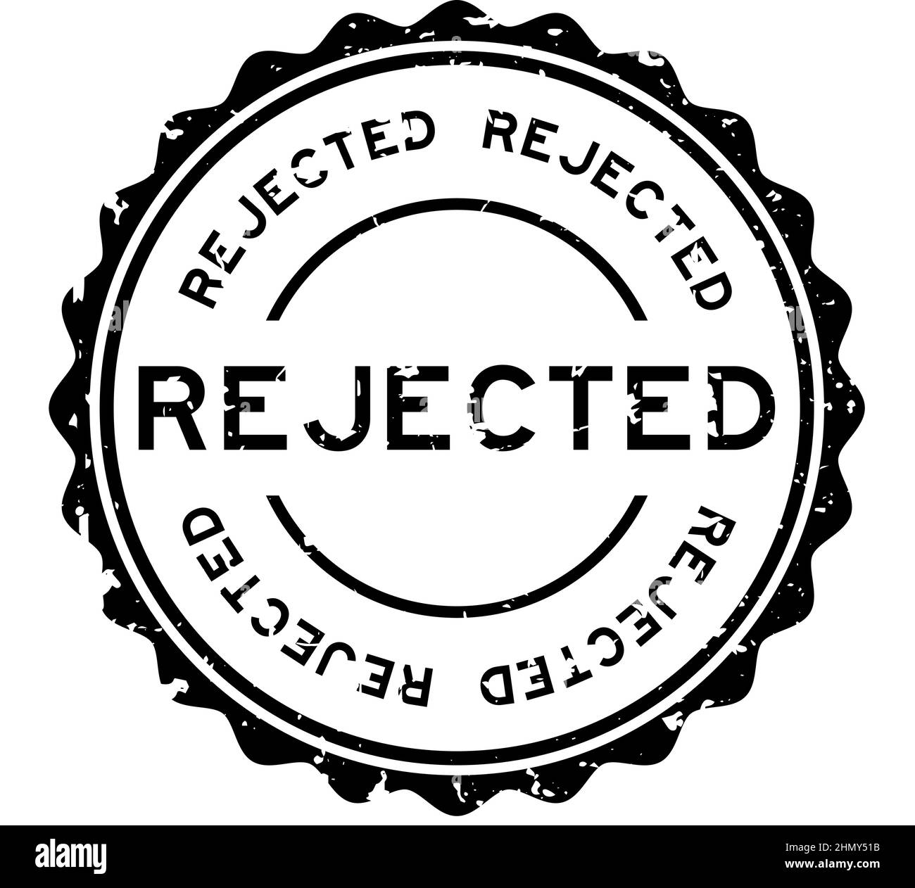 Grunge black rejected word round rubber seal stamp on white background Stock Vector