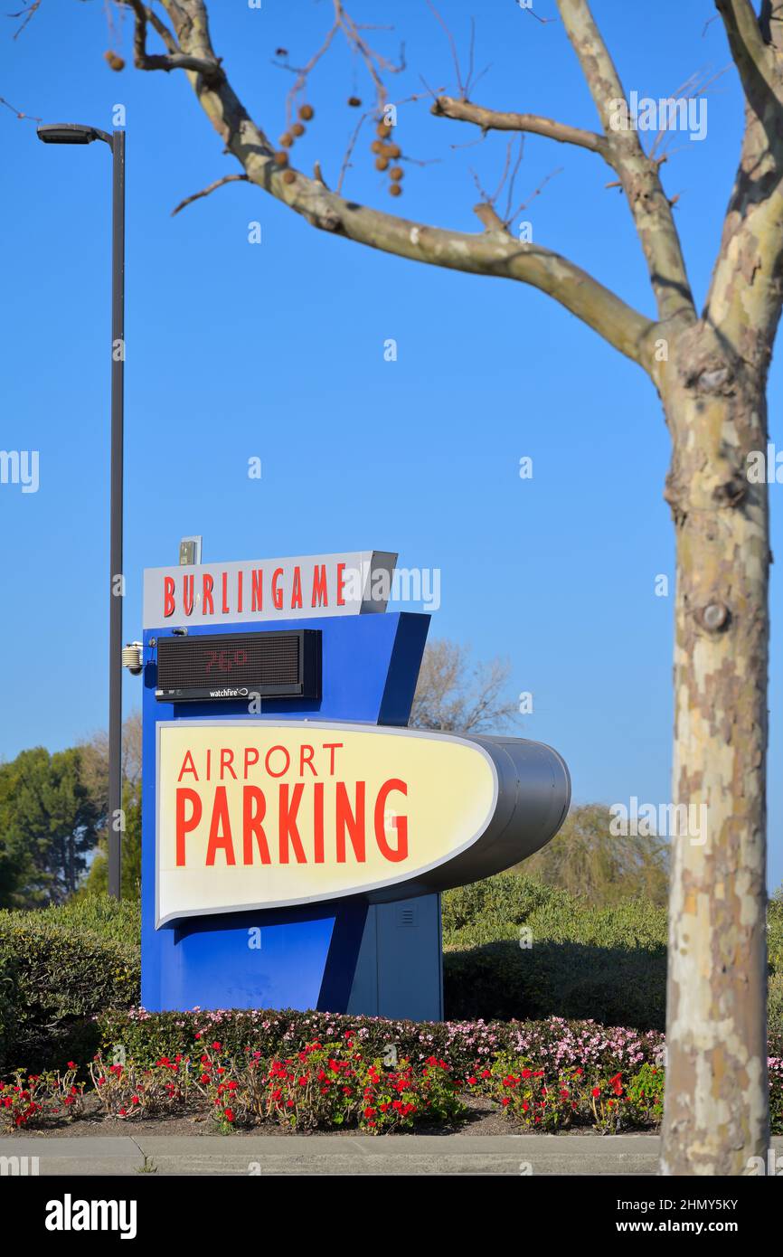 The Burlingame Airport Parking, Burlingame CA Stock Photo