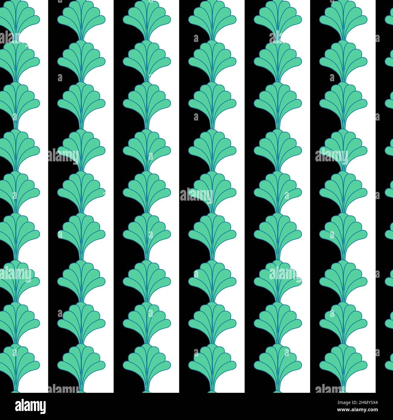 Vertical Floral Seamless Pattern Design with Stripes Background Stock Vector