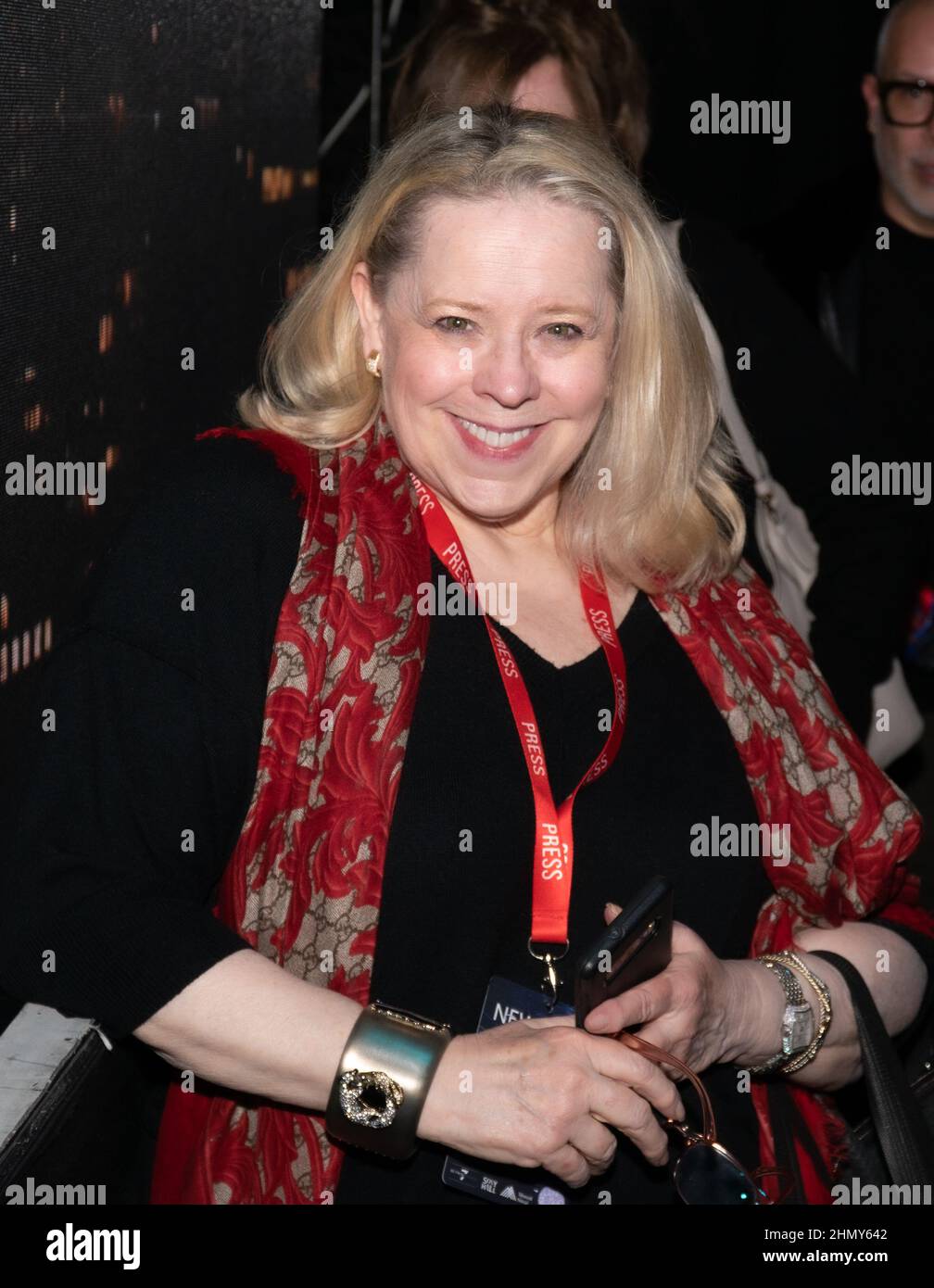 Deb Chandler attends the Malan Breton FANToMe AW22 Runway Show NYFW x Runway 7 at Sony Hall in New York, NY on February11, 2022. (Photo by David Warren /Sipa? USA) Credit: Sipa USA/Alamy Live News Stock Photo
