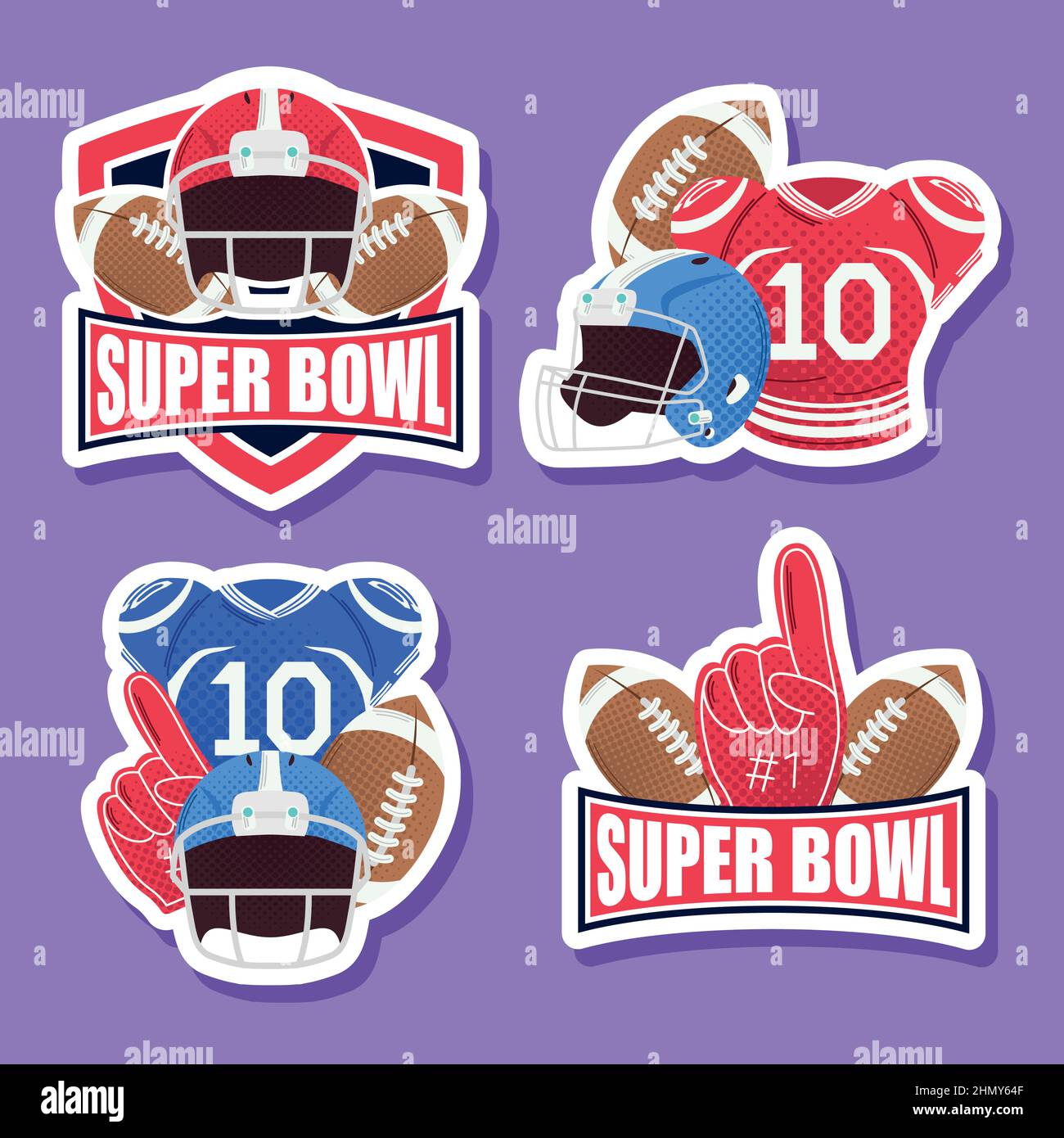 super bowl game emblems icons Stock Vector Image & Art - Alamy