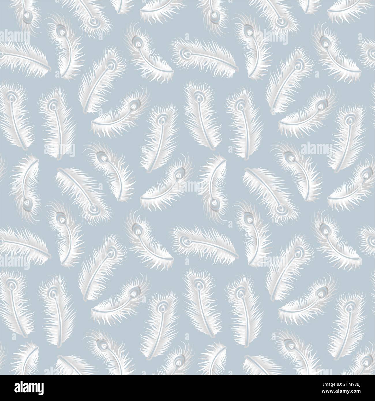 Art Deco Light Feather Pattern Stock Vector
