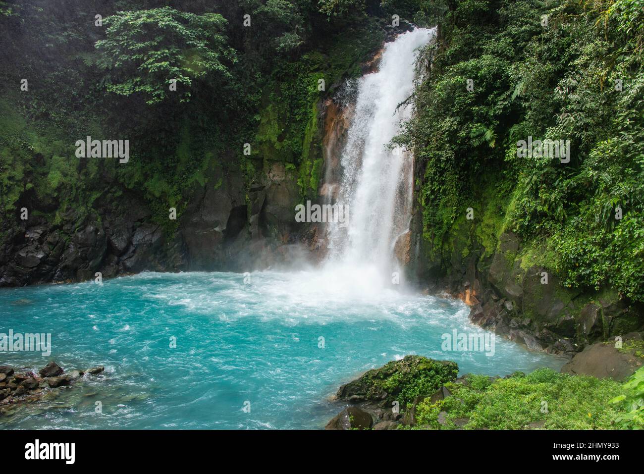 The beautiful Rio Celeste waterfall, Tenorio Volcano National Park, Guanacaste, Costa Rica Stock Photo