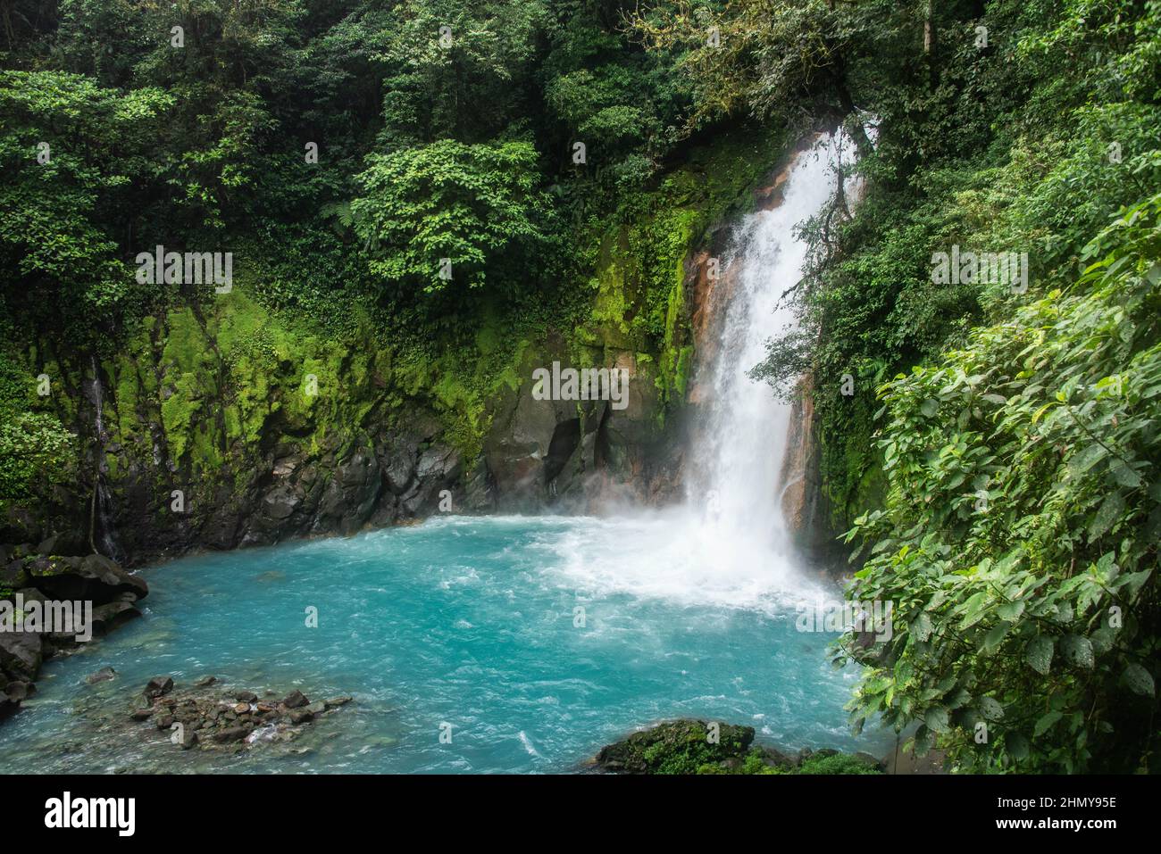 The beautiful Rio Celeste waterfall, Tenorio Volcano National Park, Guanacaste, Costa Rica Stock Photo