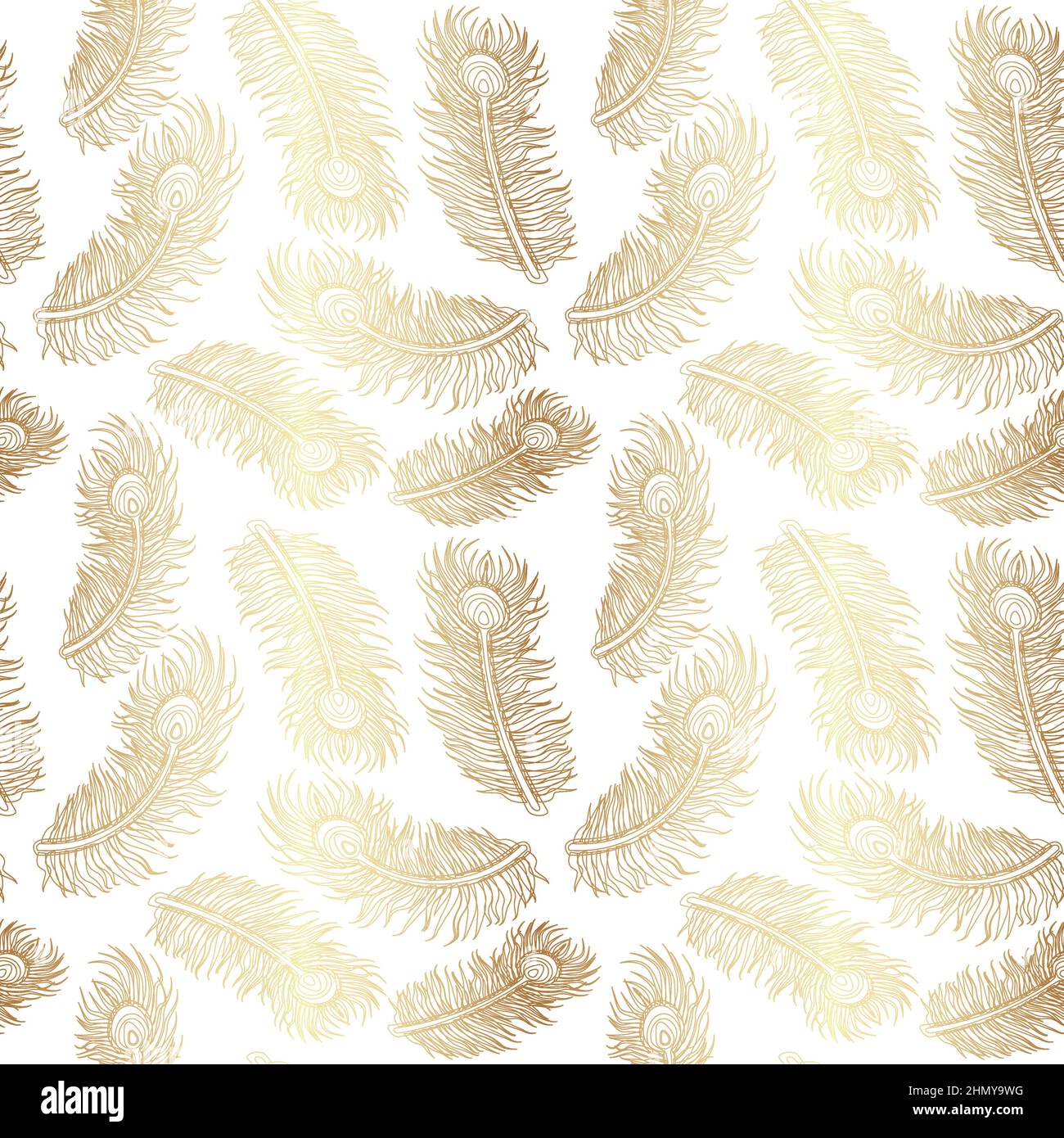 Gold bird feathers Stock Vector Images - Alamy